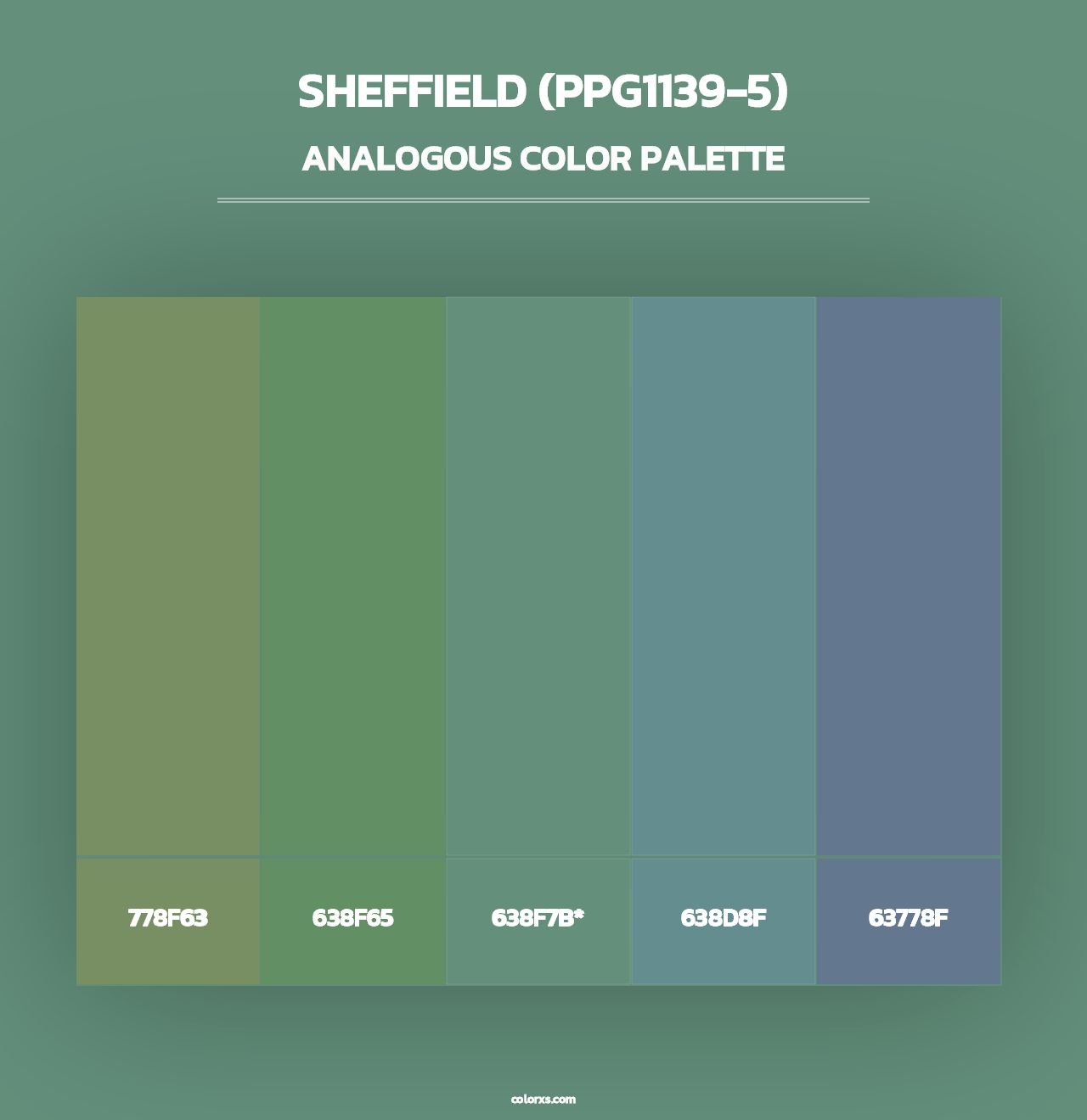 Sheffield (PPG1139-5) - Analogous Color Palette