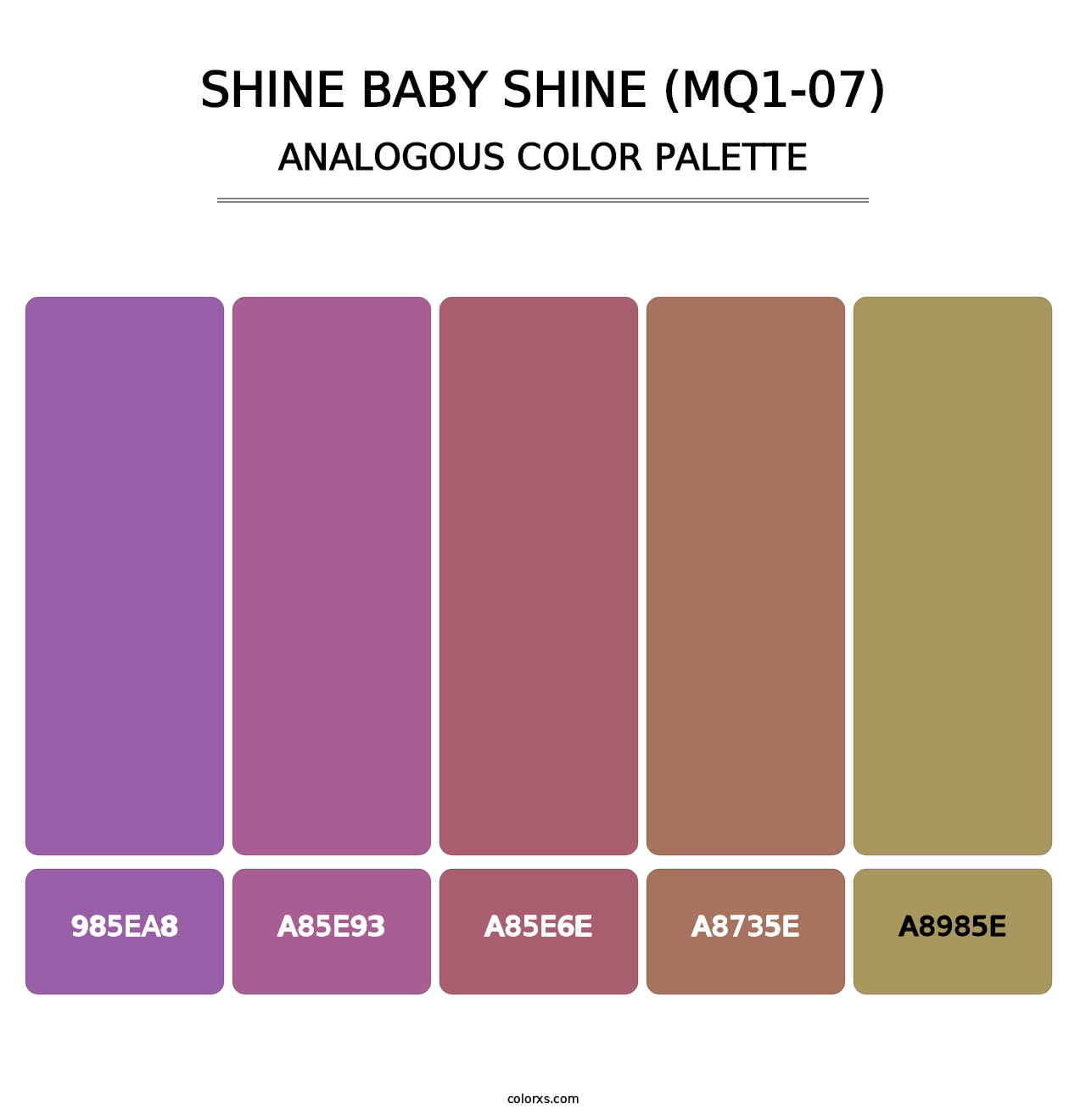Shine Baby Shine (MQ1-07) - Analogous Color Palette