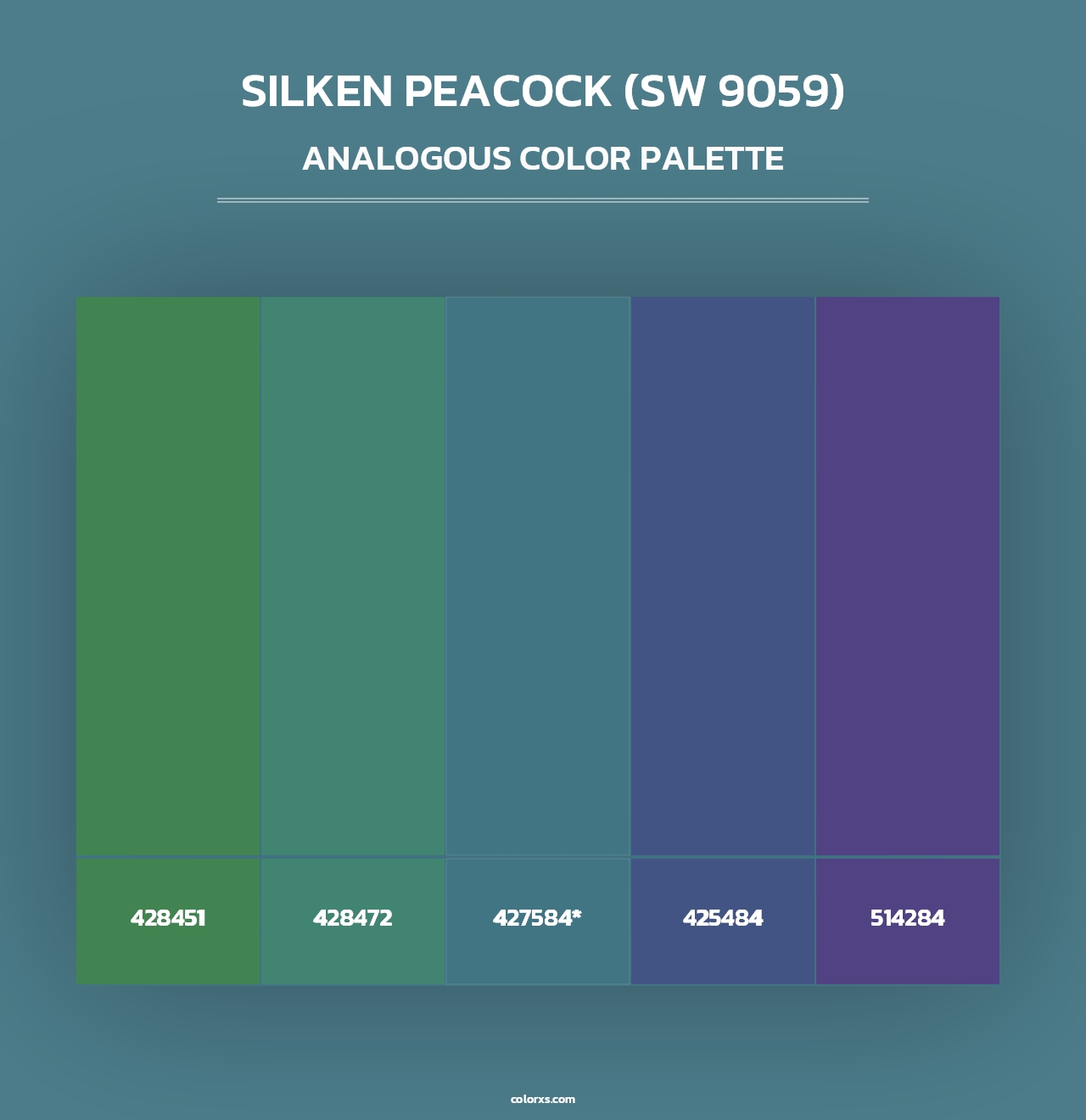 Silken Peacock (SW 9059) - Analogous Color Palette