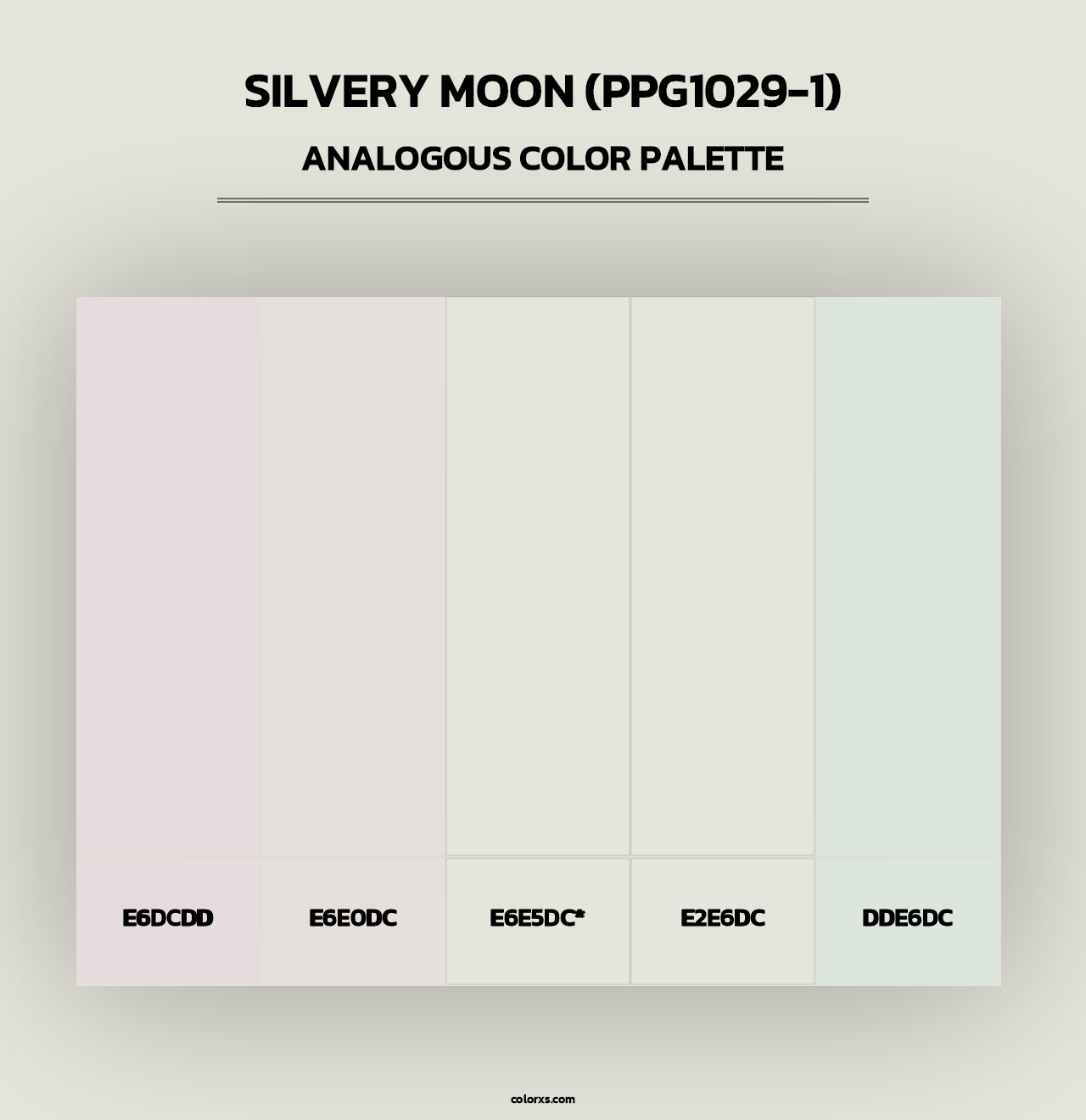 Silvery Moon (PPG1029-1) - Analogous Color Palette