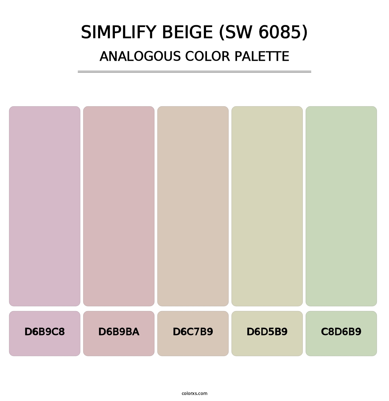Simplify Beige (SW 6085) - Analogous Color Palette