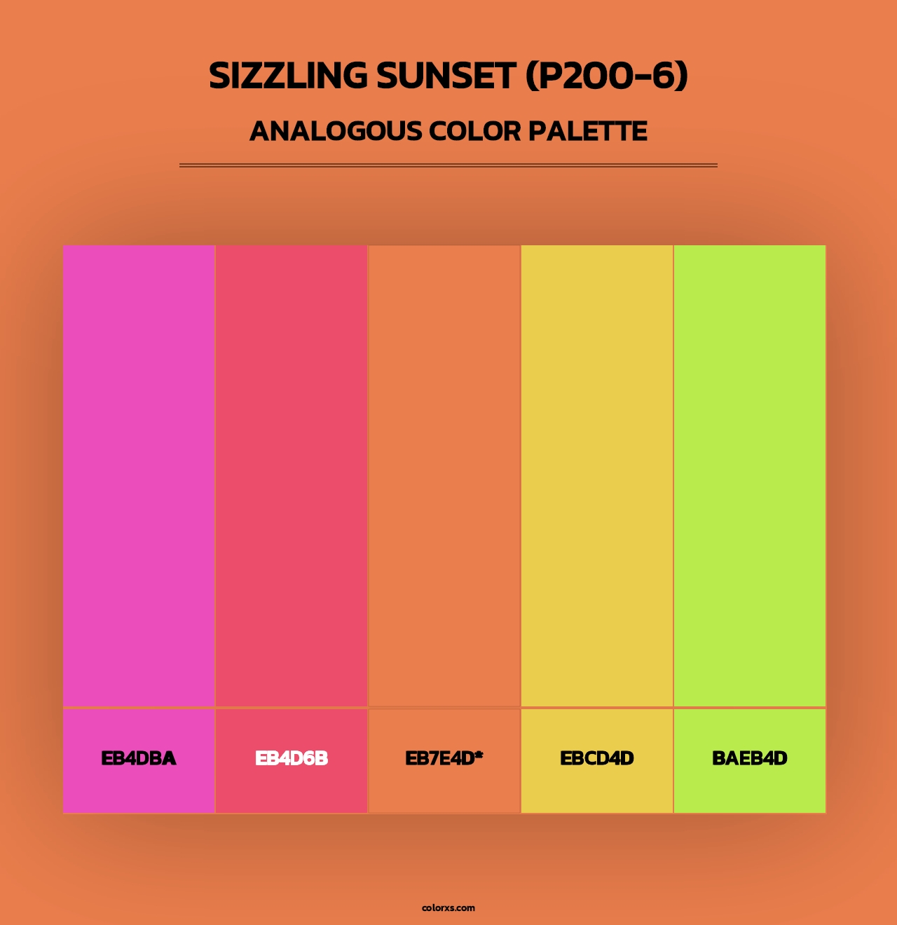 Sizzling Sunset (P200-6) - Analogous Color Palette