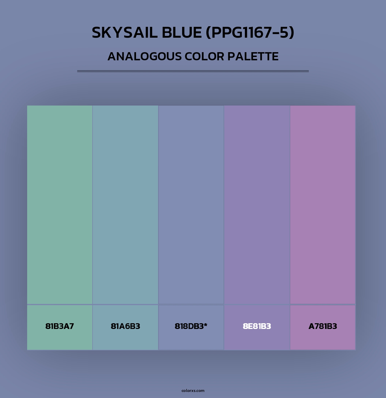 Skysail Blue (PPG1167-5) - Analogous Color Palette