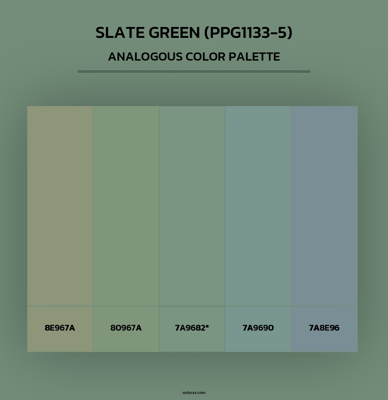 Slate Green (PPG1133-5) - Analogous Color Palette