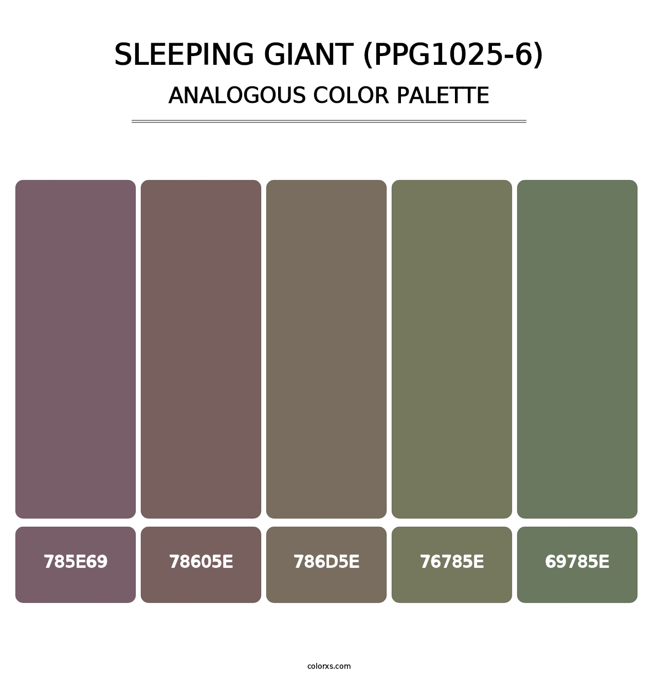 Sleeping Giant (PPG1025-6) - Analogous Color Palette