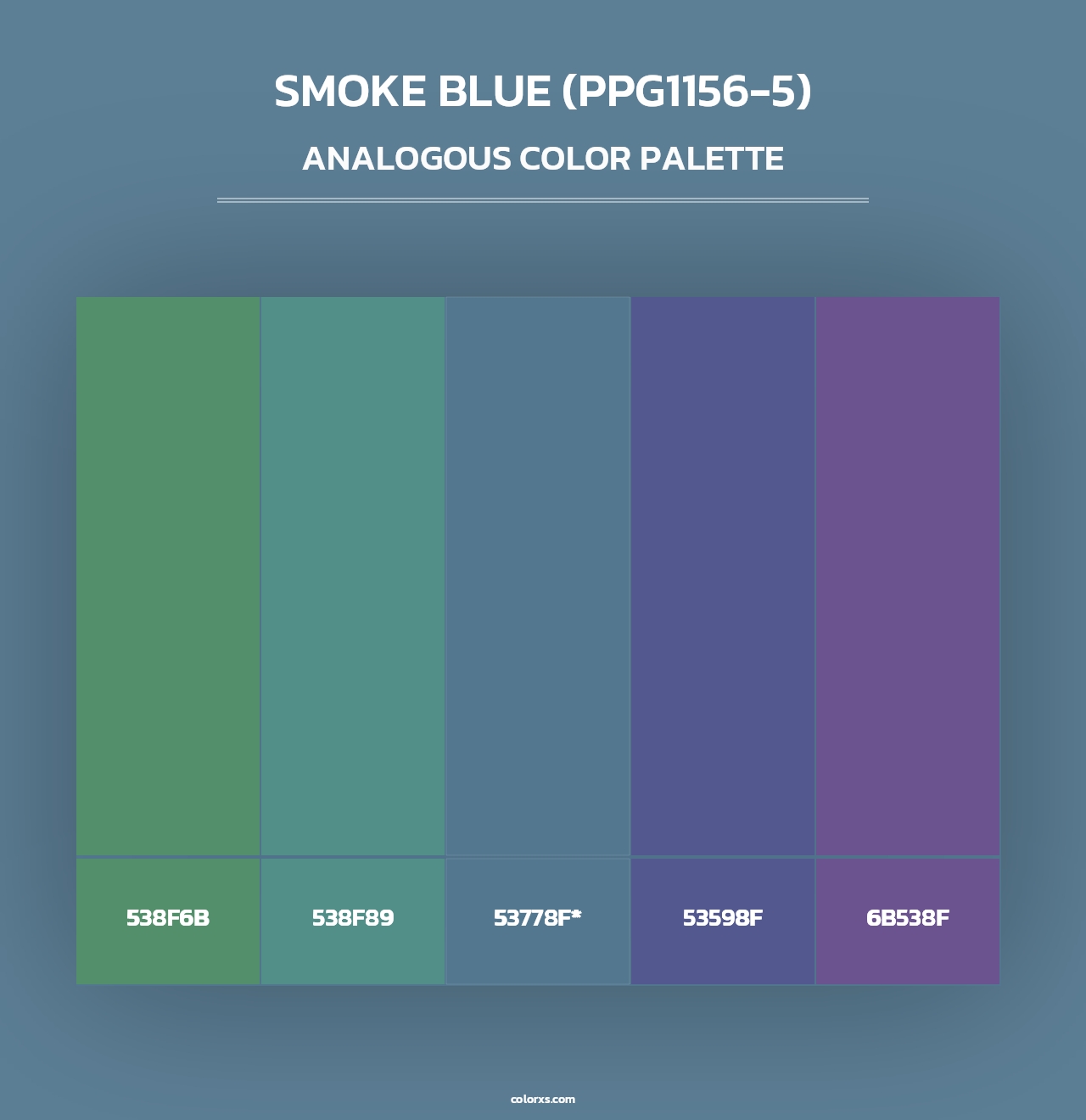 Smoke Blue (PPG1156-5) - Analogous Color Palette