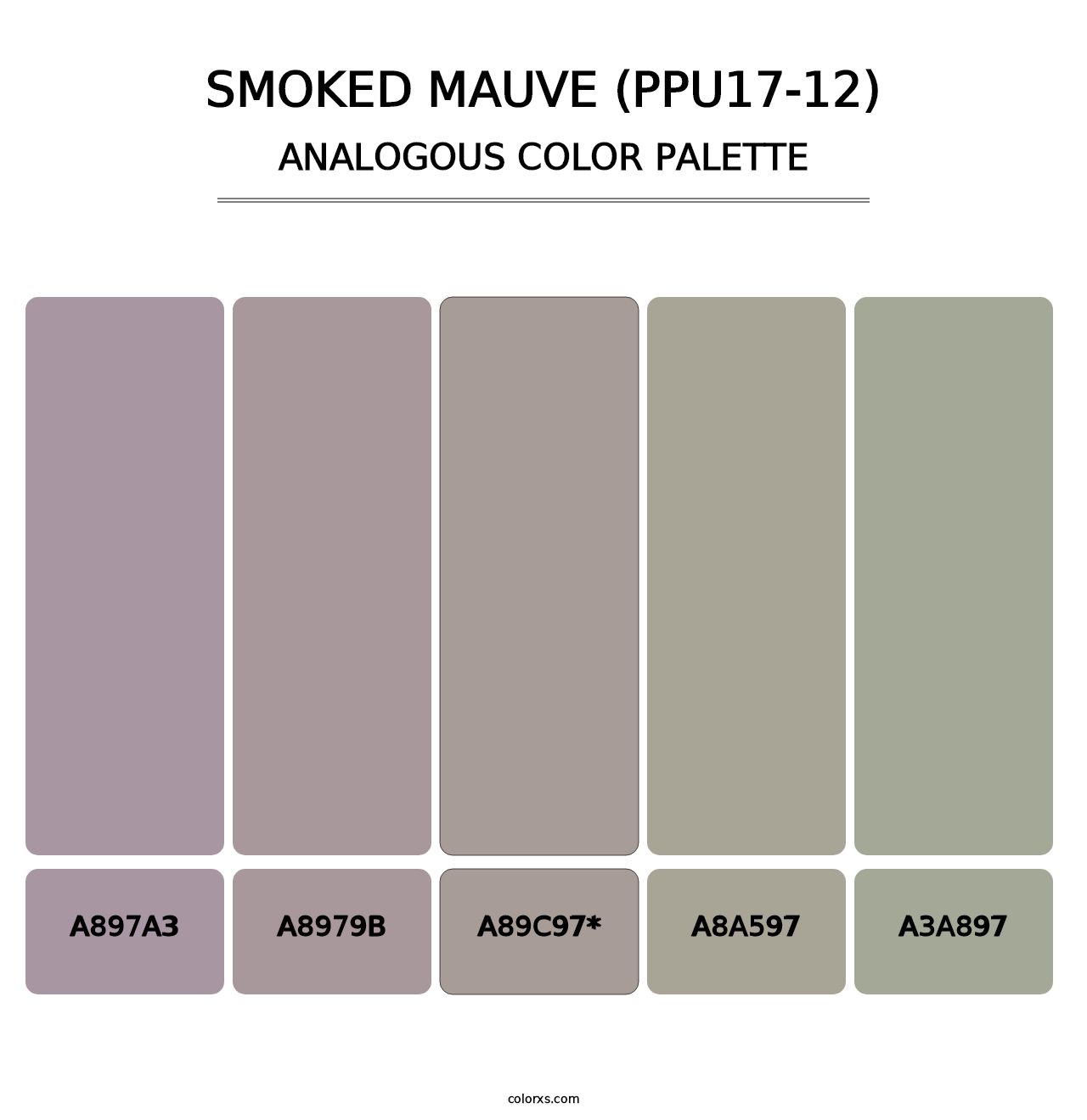 Smoked Mauve (PPU17-12) - Analogous Color Palette