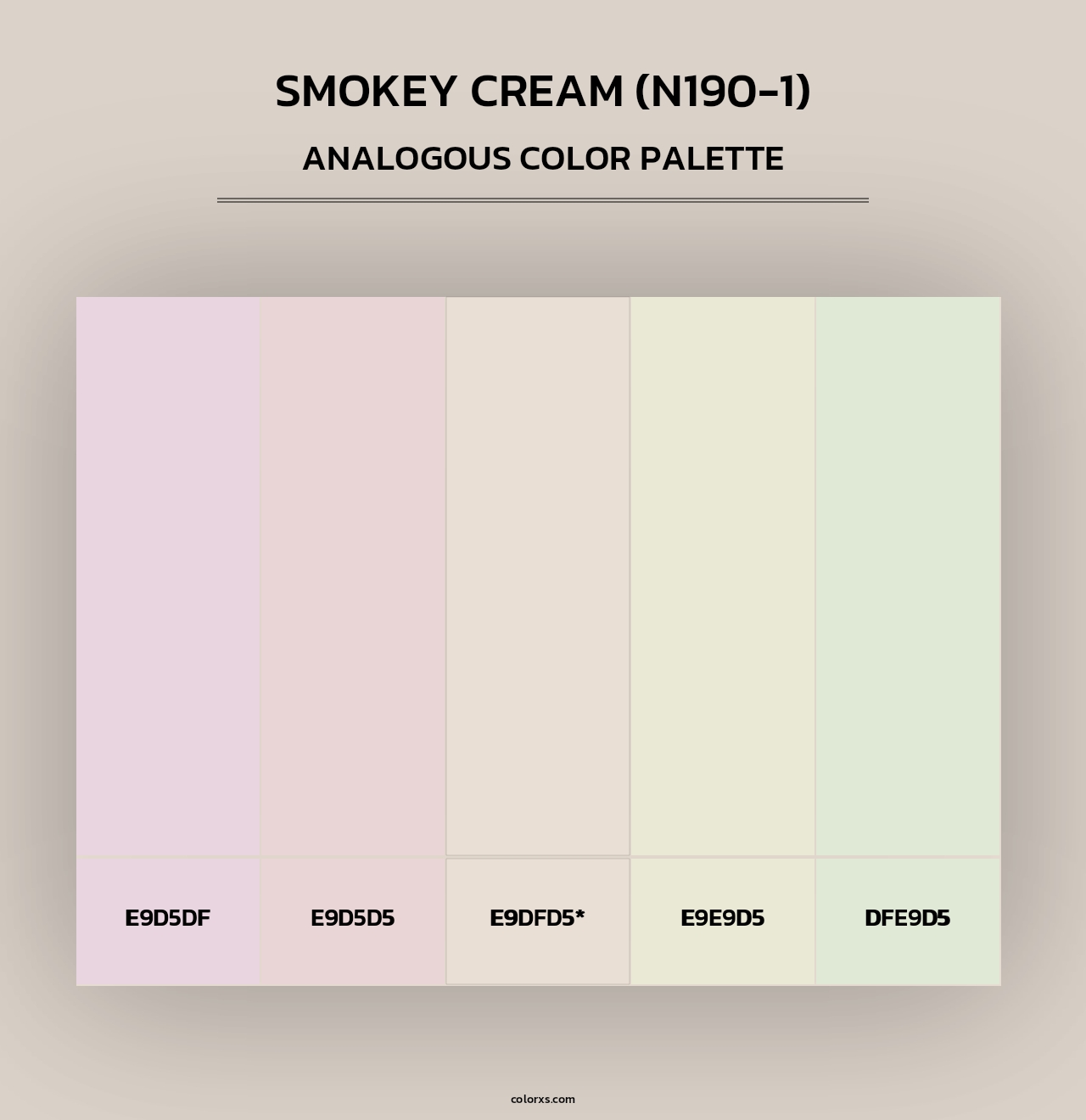 Smokey Cream (N190-1) - Analogous Color Palette