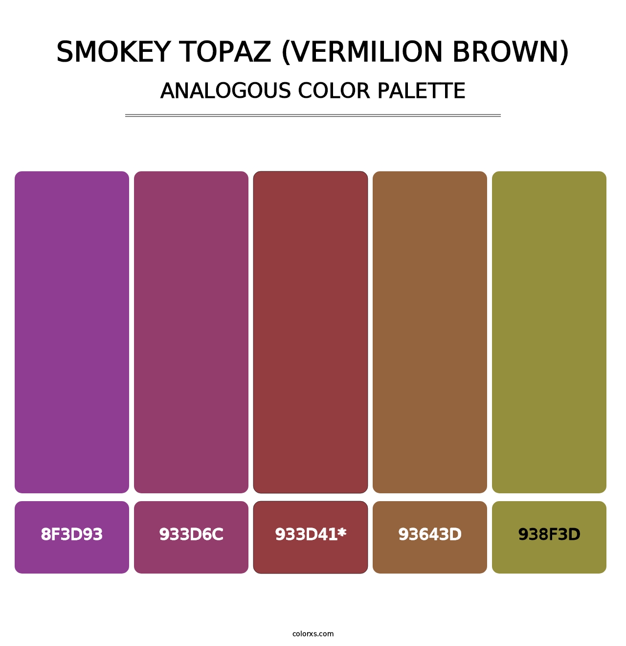 Smokey Topaz (Vermilion Brown) - Analogous Color Palette