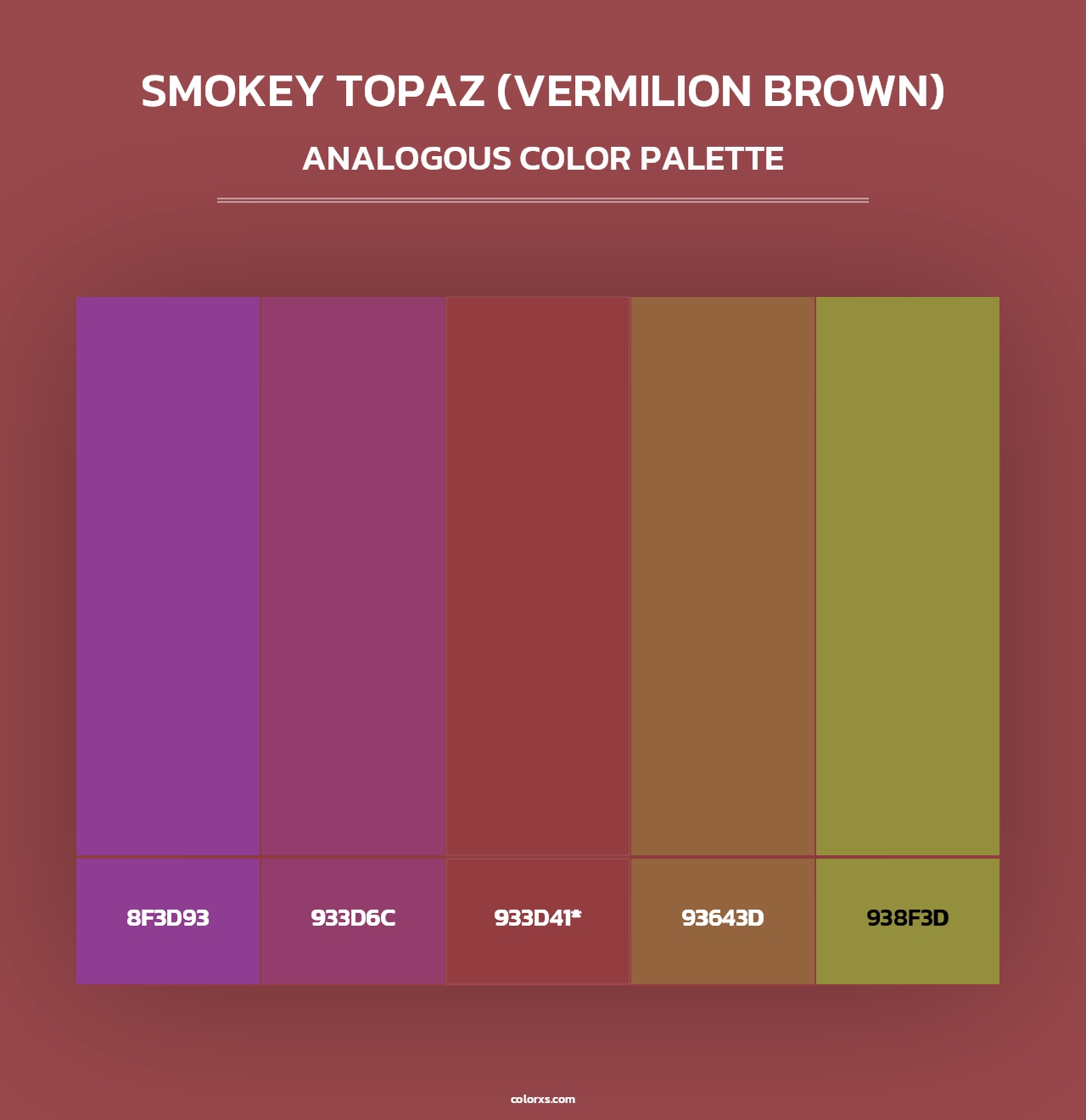 Smokey Topaz (Vermilion Brown) - Analogous Color Palette