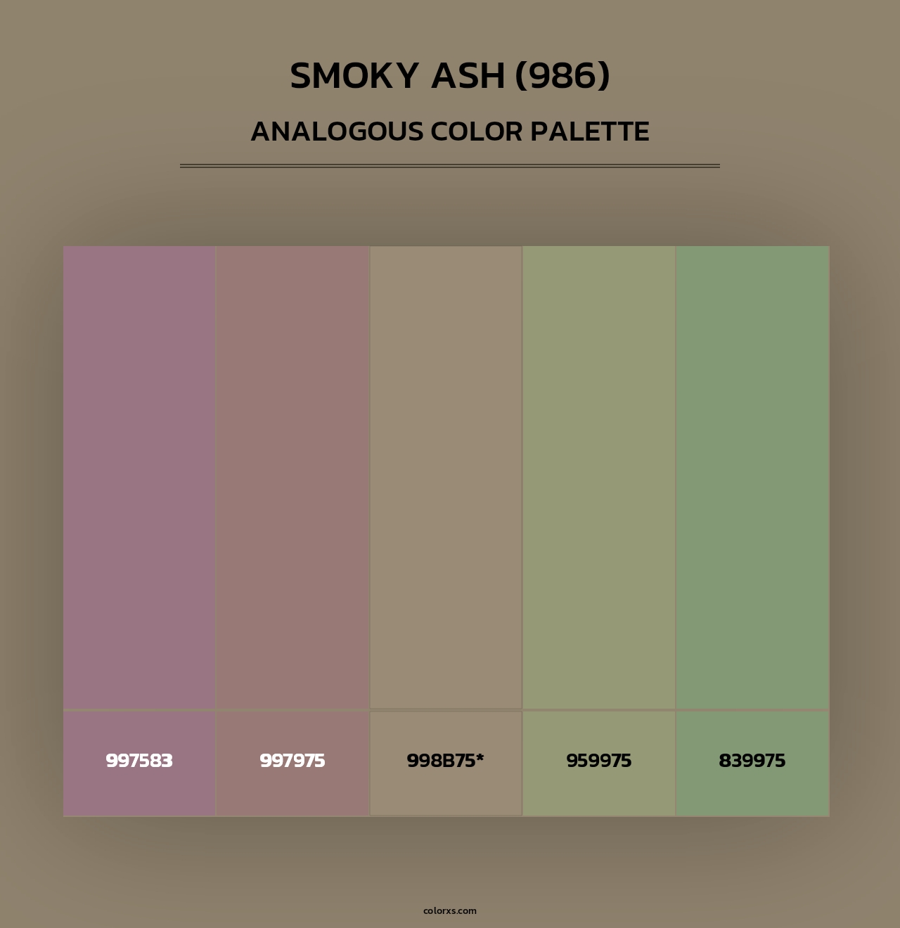 Smoky Ash (986) - Analogous Color Palette
