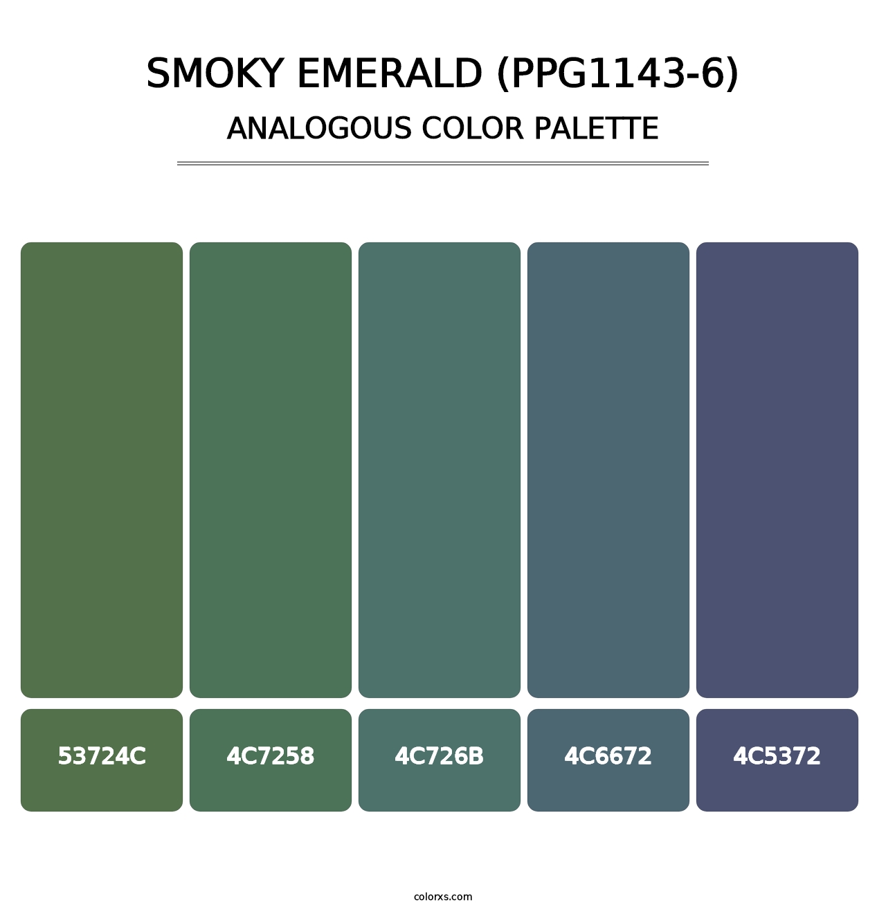 Smoky Emerald (PPG1143-6) - Analogous Color Palette
