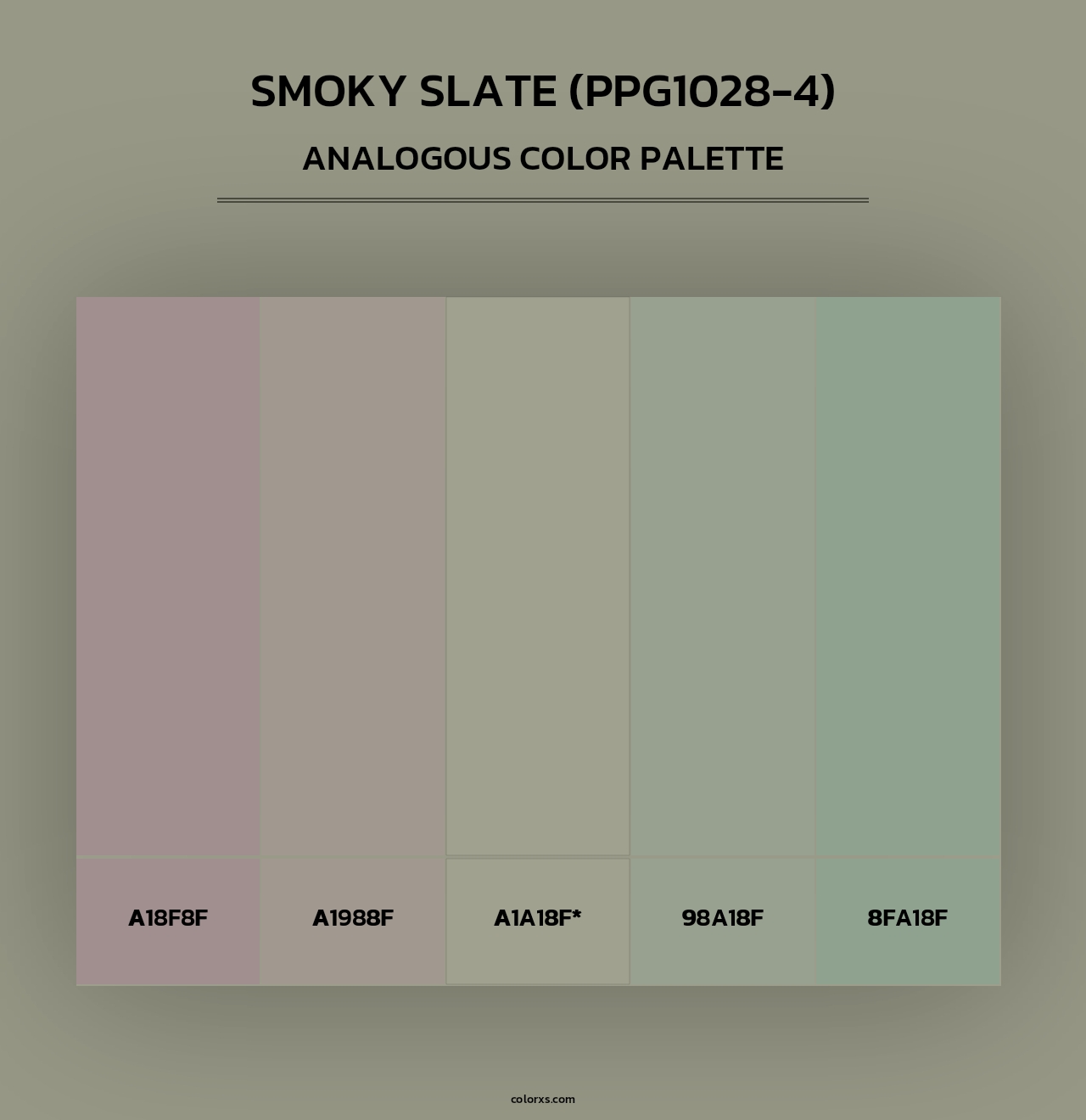 Smoky Slate (PPG1028-4) - Analogous Color Palette