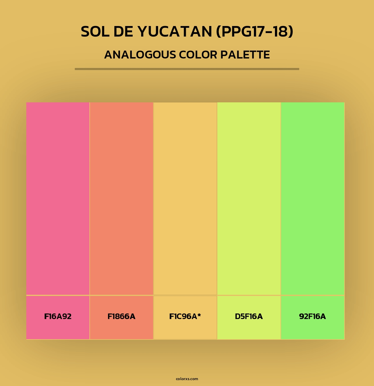 Sol De Yucatan (PPG17-18) - Analogous Color Palette