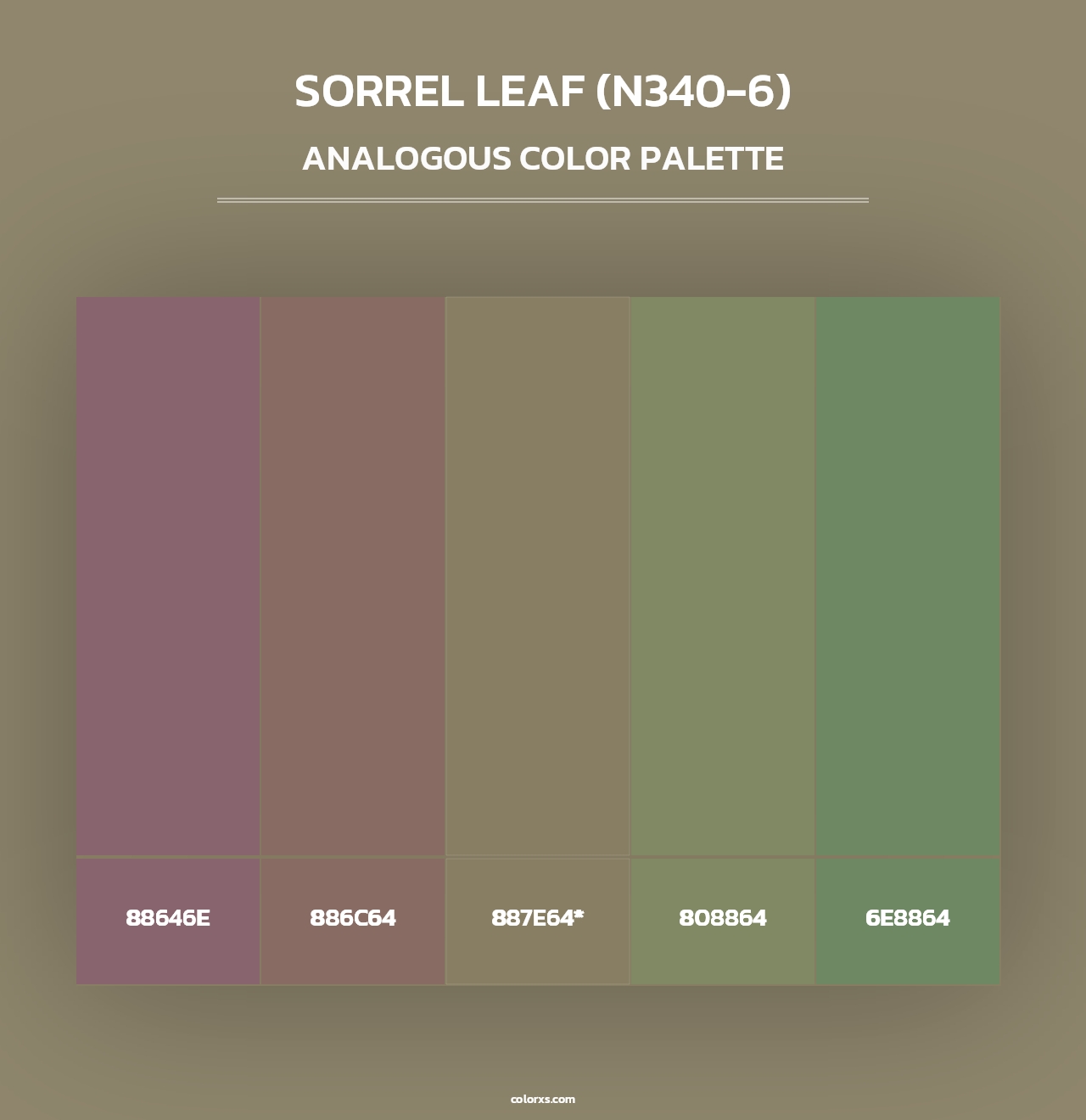 Sorrel Leaf (N340-6) - Analogous Color Palette