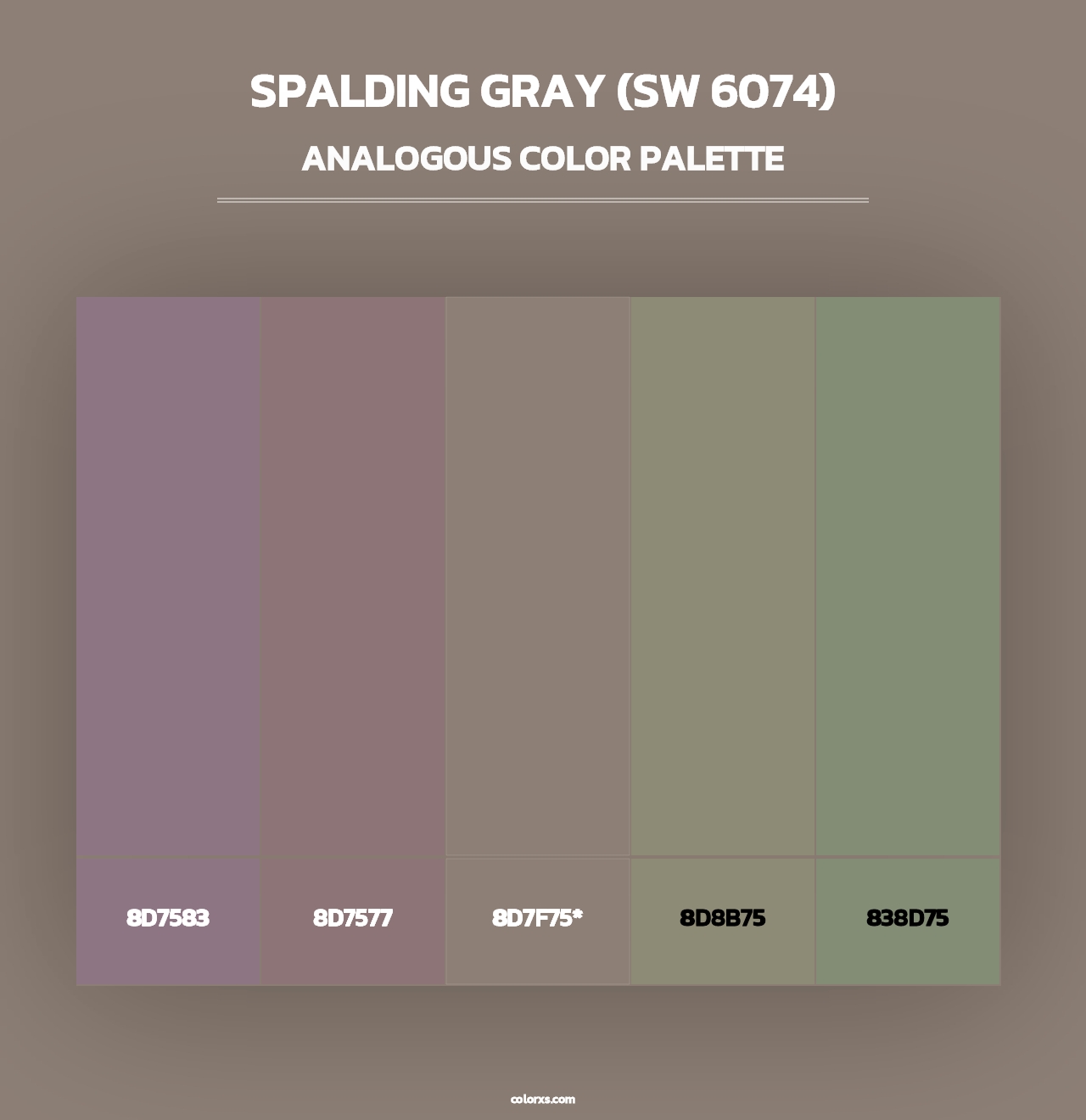 Spalding Gray (SW 6074) - Analogous Color Palette