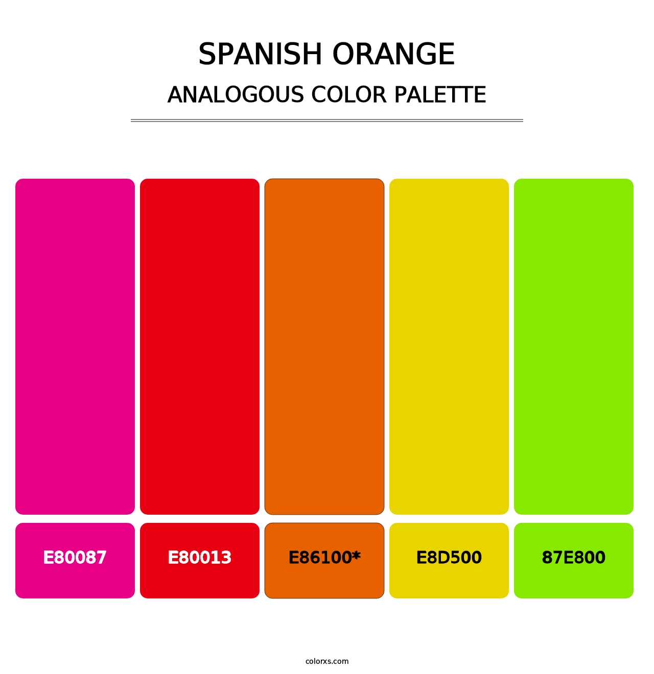 Spanish Orange - Analogous Color Palette