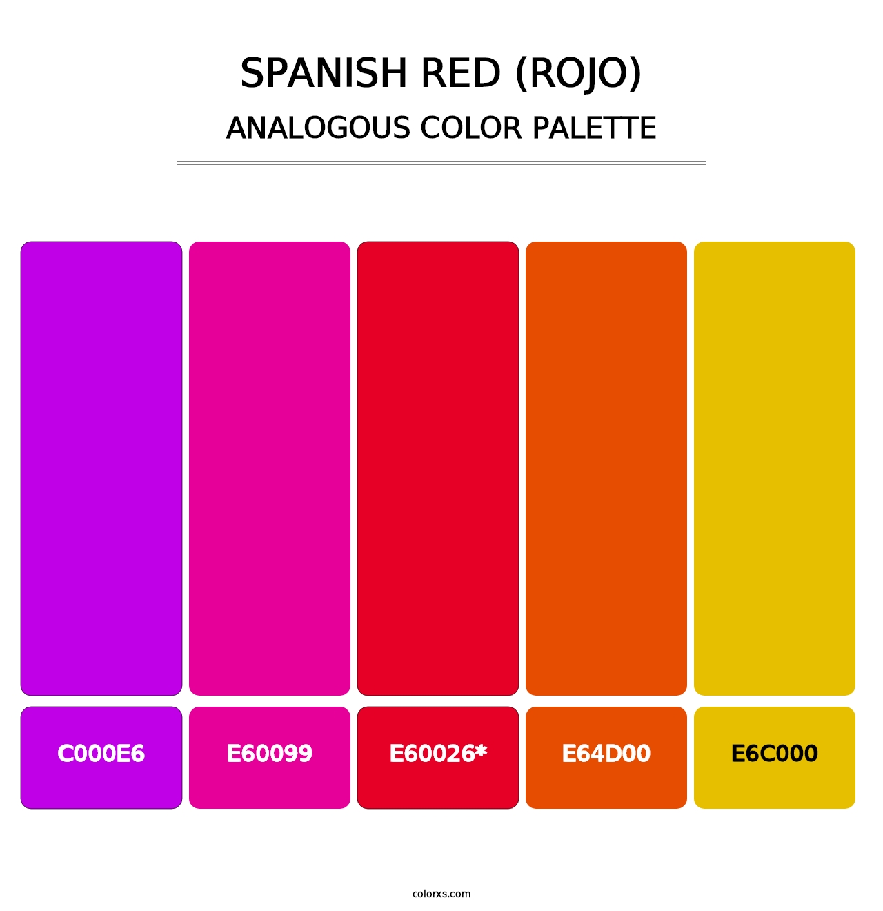 Spanish Red (Rojo) - Analogous Color Palette
