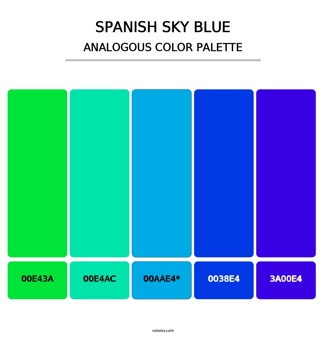 Spanish Sky Blue - Analogous Color Palette
