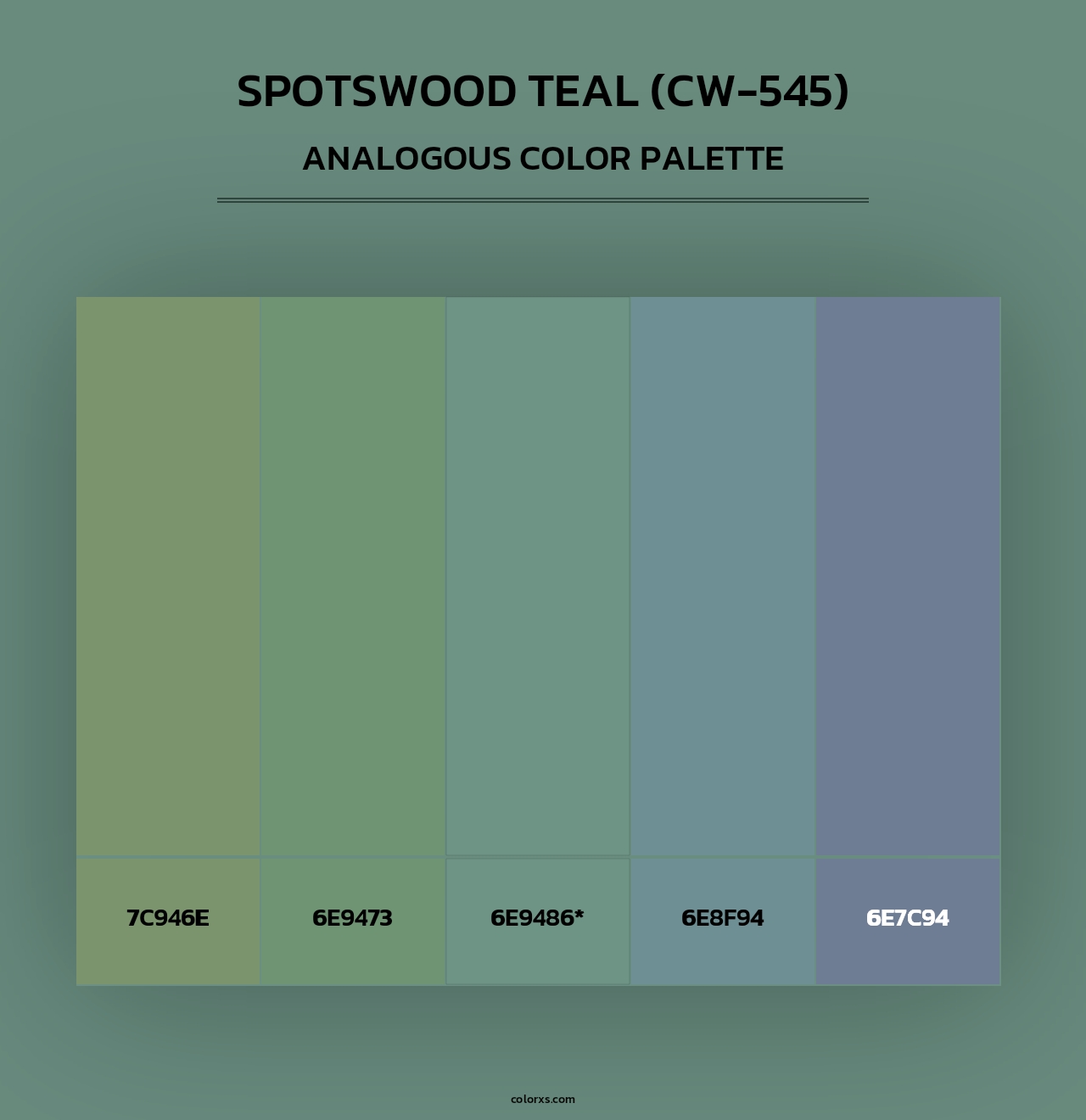 Spotswood Teal (CW-545) - Analogous Color Palette