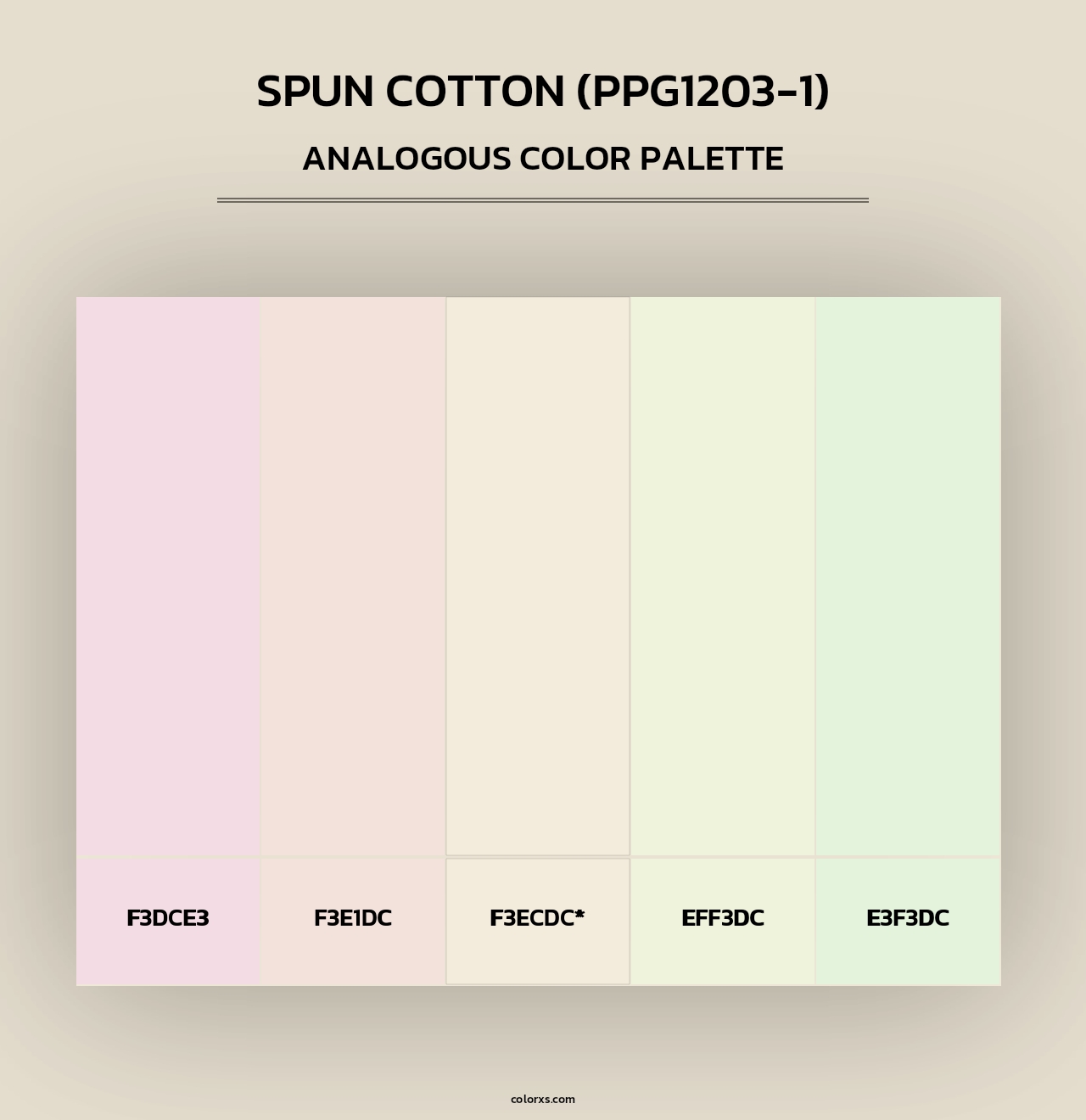 Spun Cotton (PPG1203-1) - Analogous Color Palette