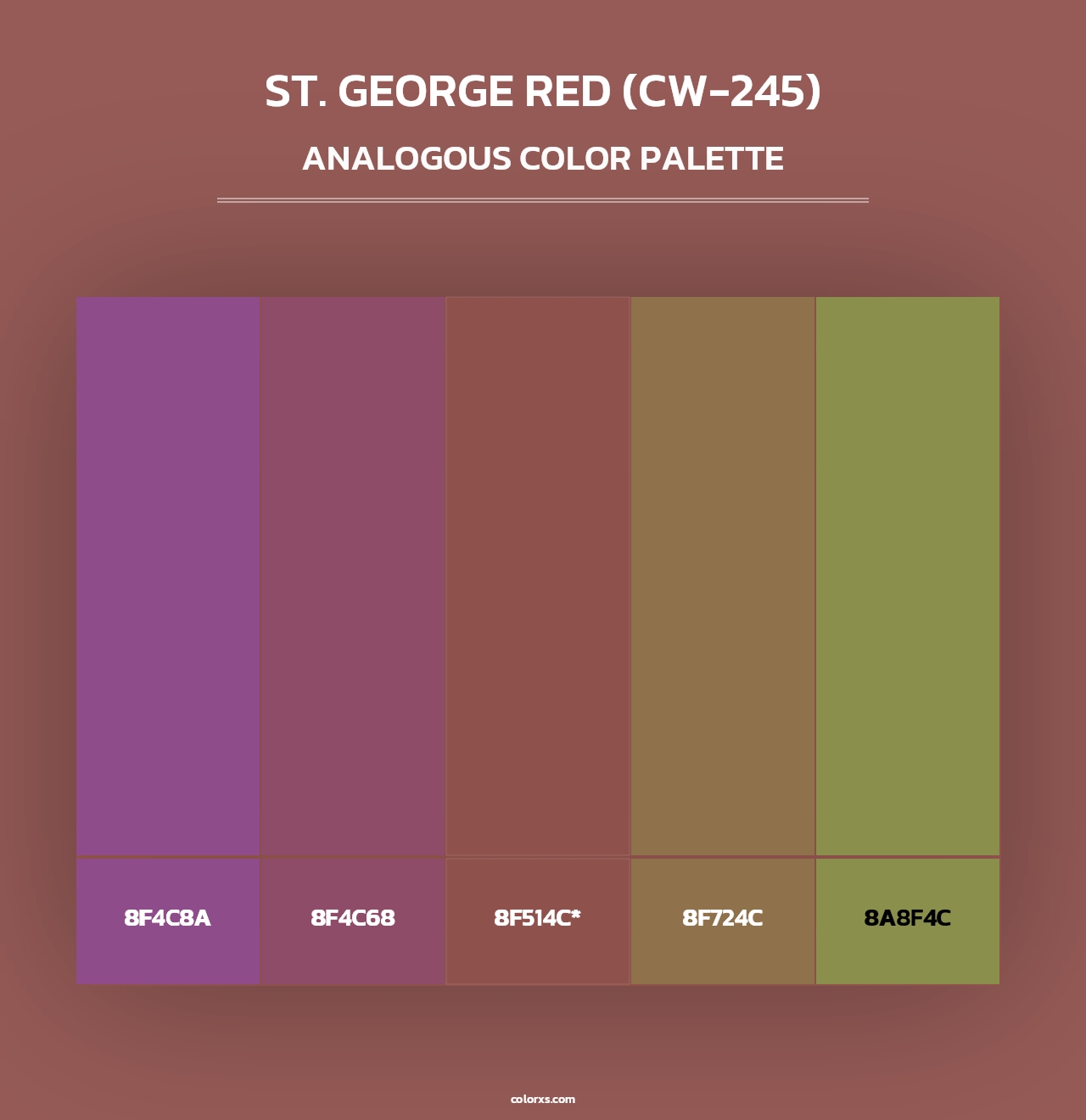 St. George Red (CW-245) - Analogous Color Palette