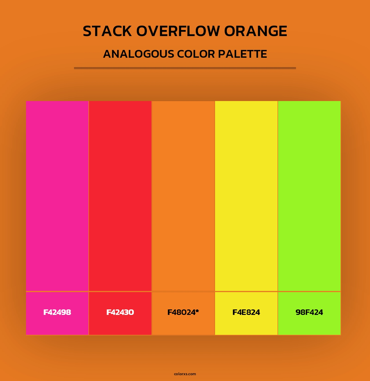Stack Overflow Orange - Analogous Color Palette