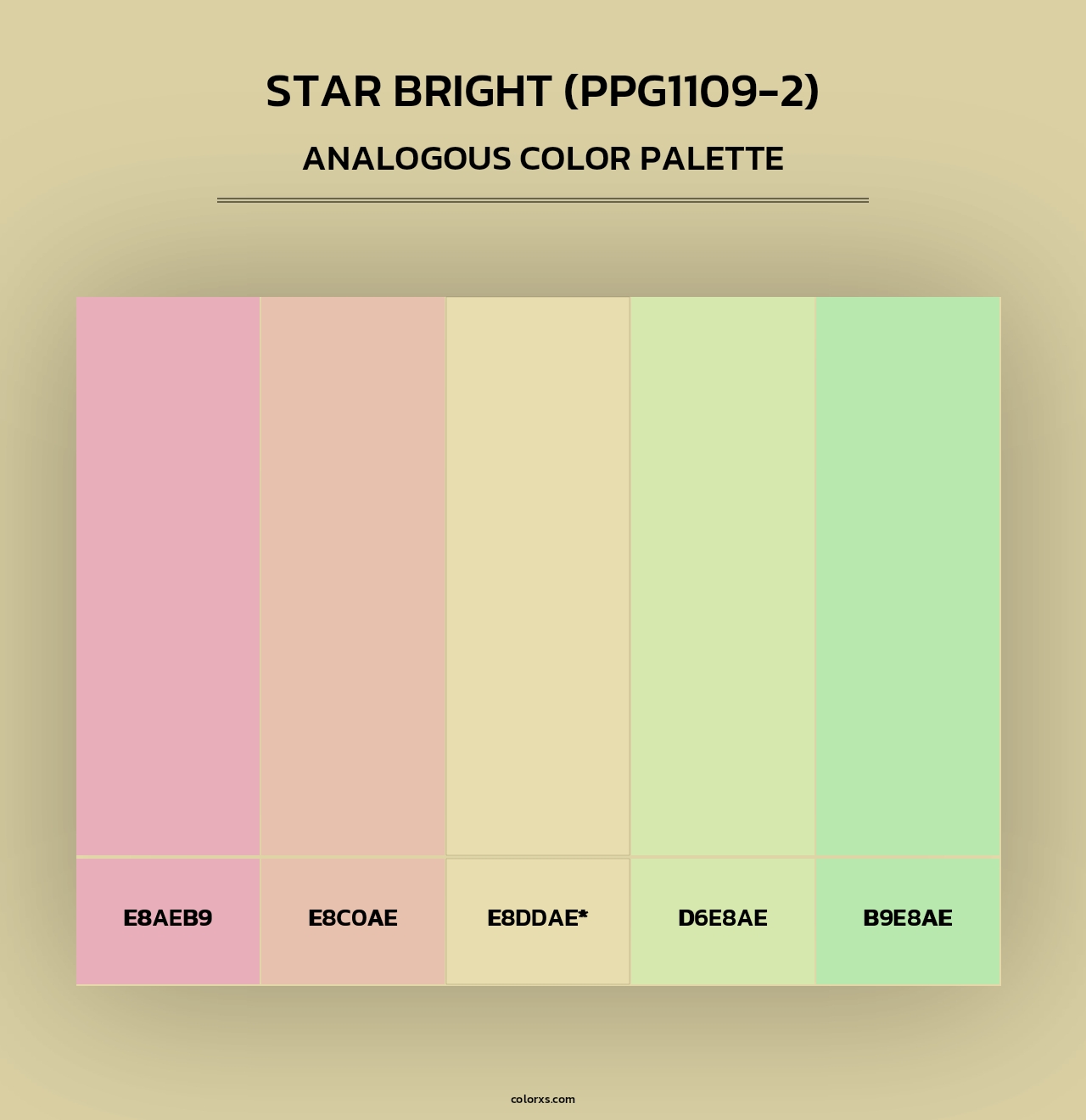 Star Bright (PPG1109-2) - Analogous Color Palette