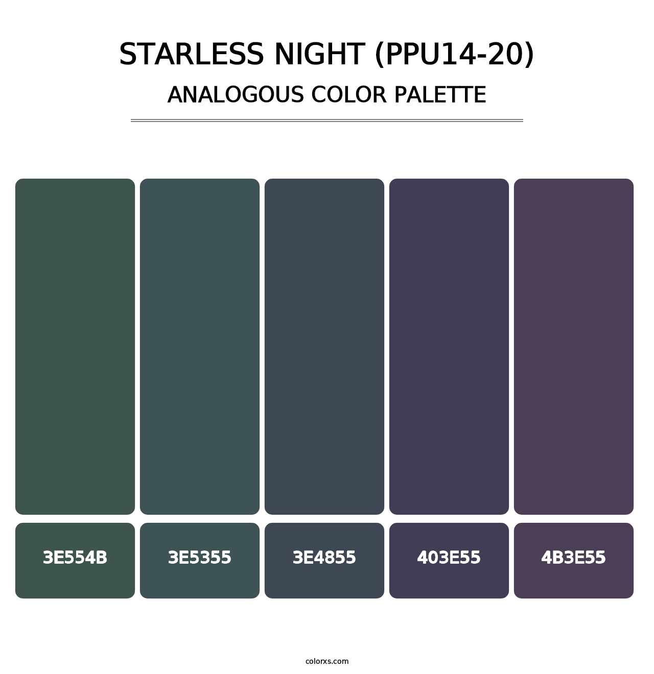 Starless Night (PPU14-20) - Analogous Color Palette