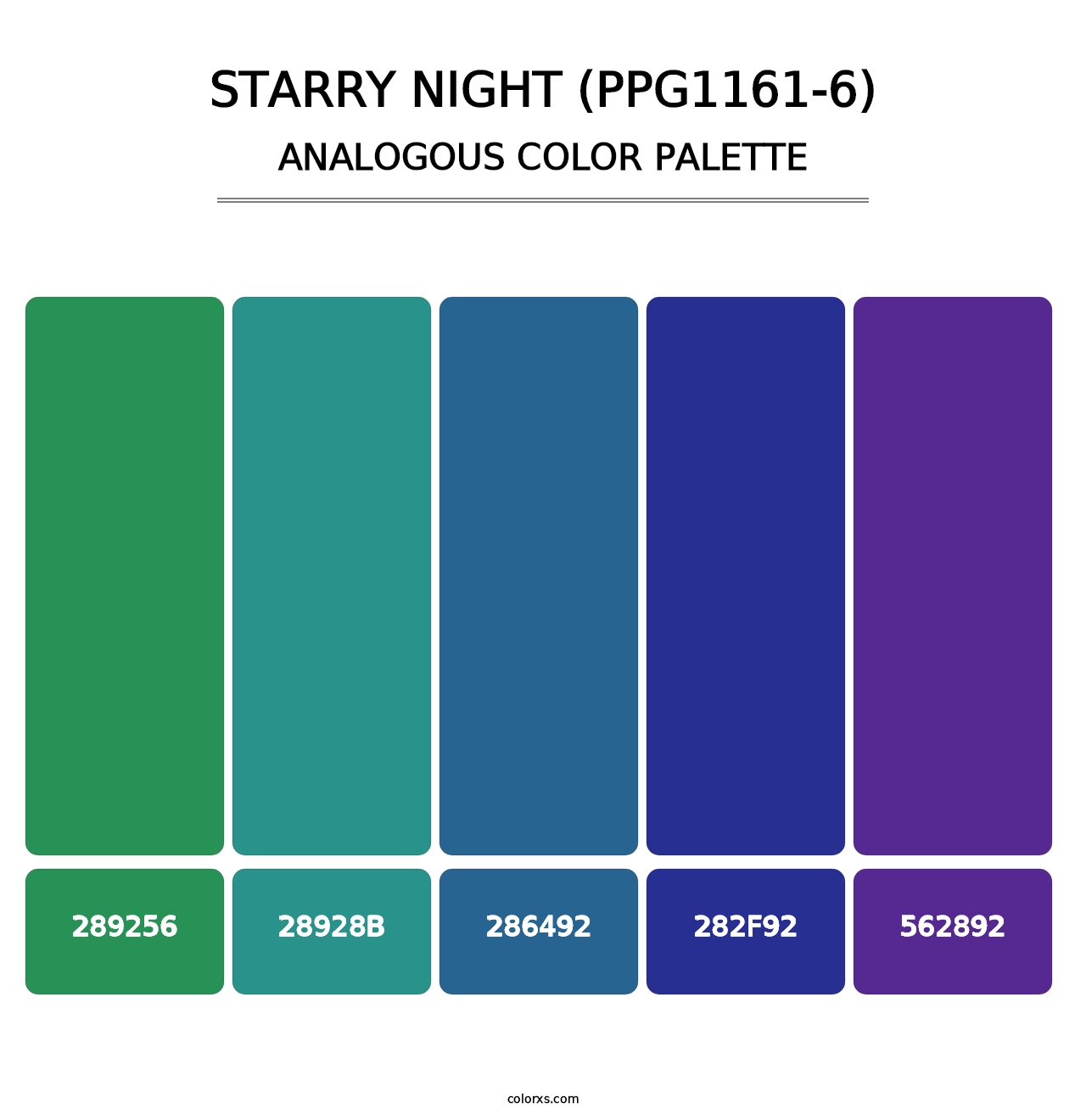 Starry Night (PPG1161-6) - Analogous Color Palette