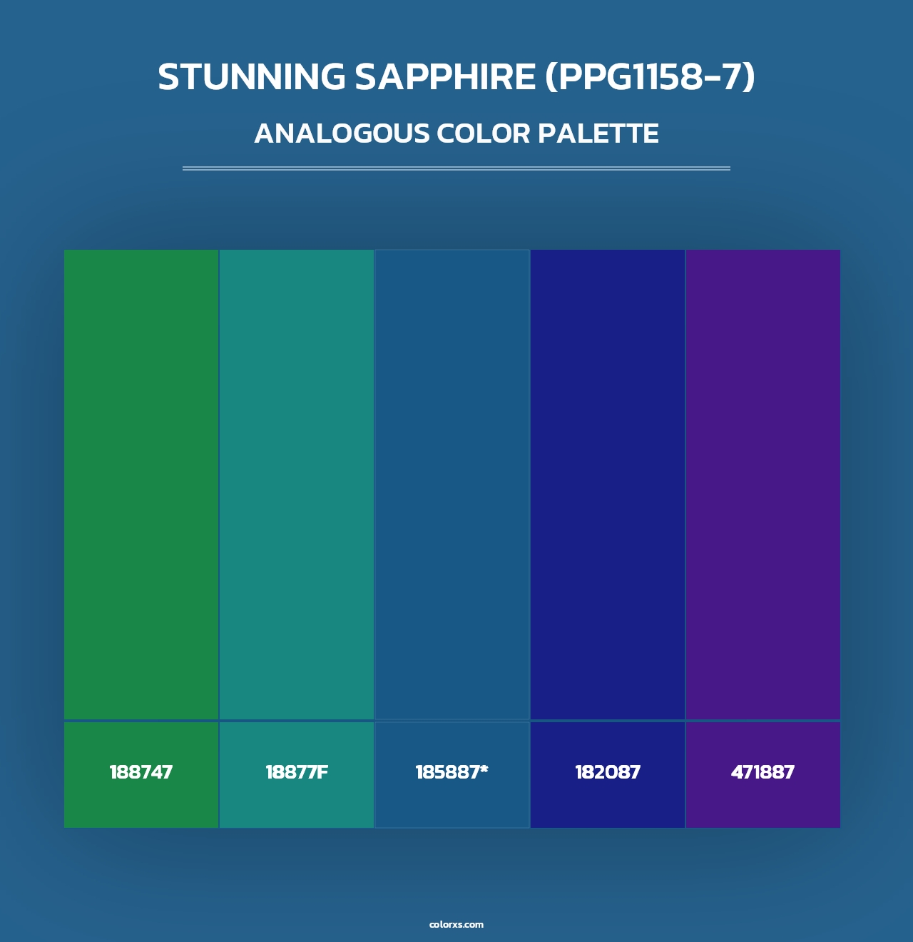 Stunning Sapphire (PPG1158-7) - Analogous Color Palette