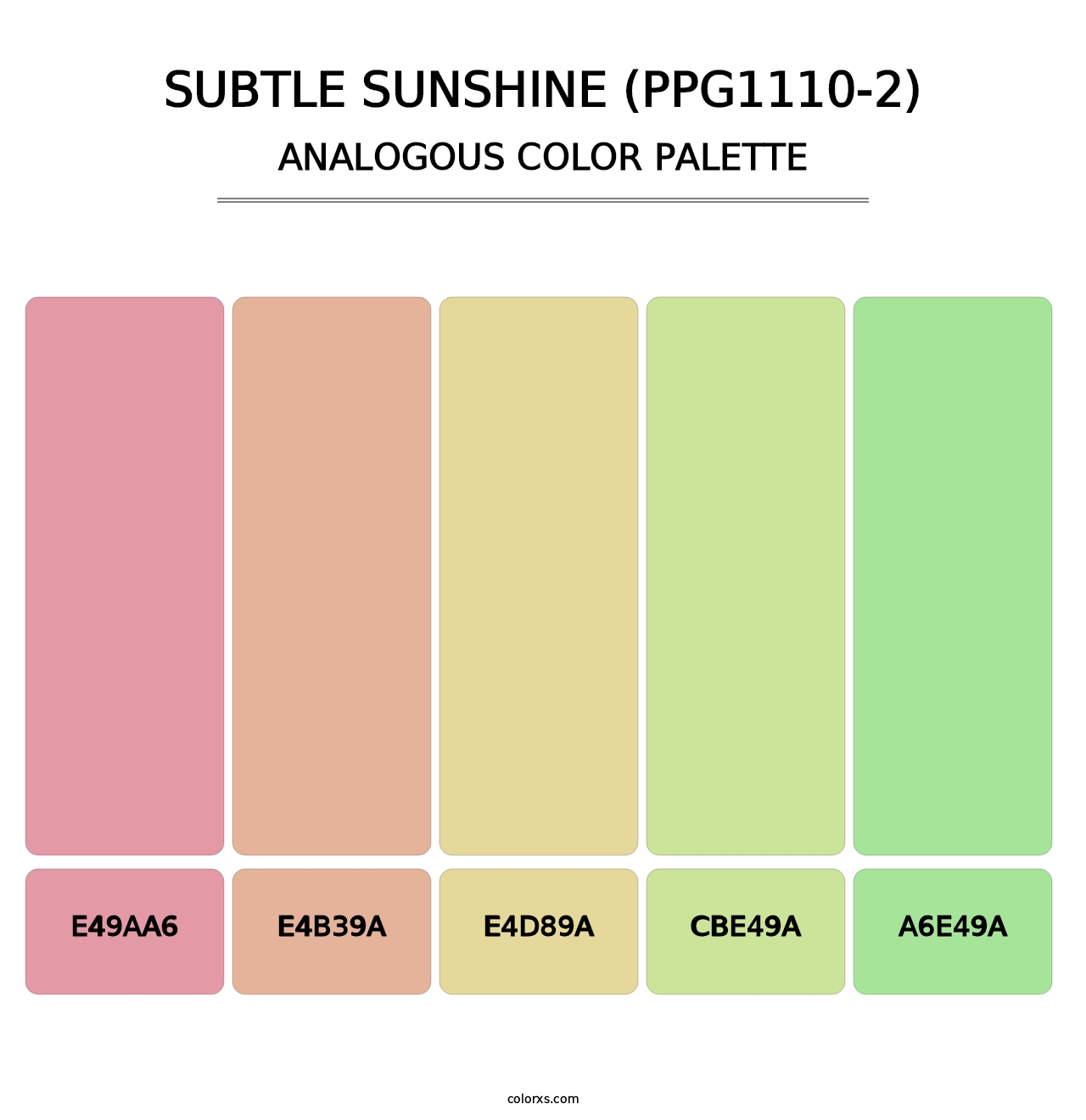 Subtle Sunshine (PPG1110-2) - Analogous Color Palette