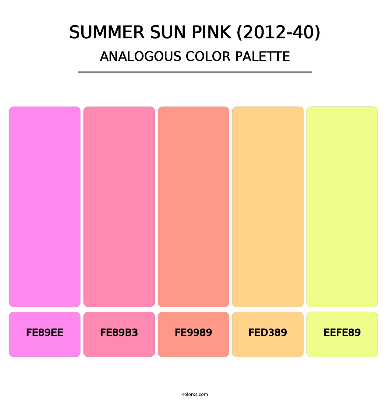 Summer Sun Pink (2012-40) - Analogous Color Palette