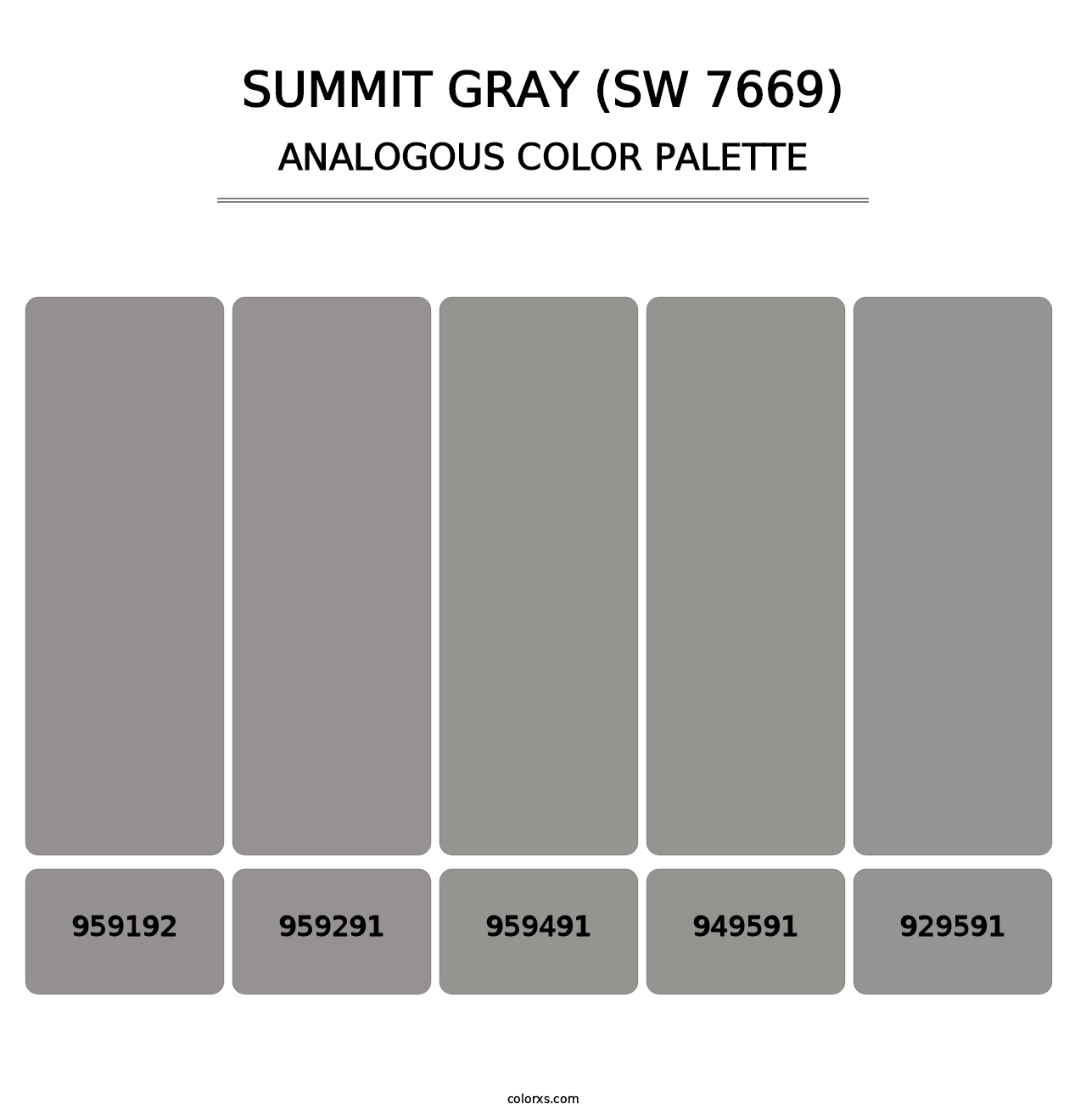 Summit Gray (SW 7669) - Analogous Color Palette