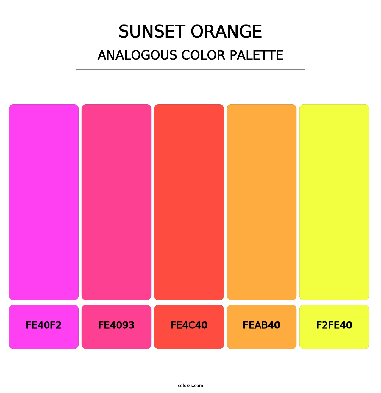 Sunset Orange - Analogous Color Palette