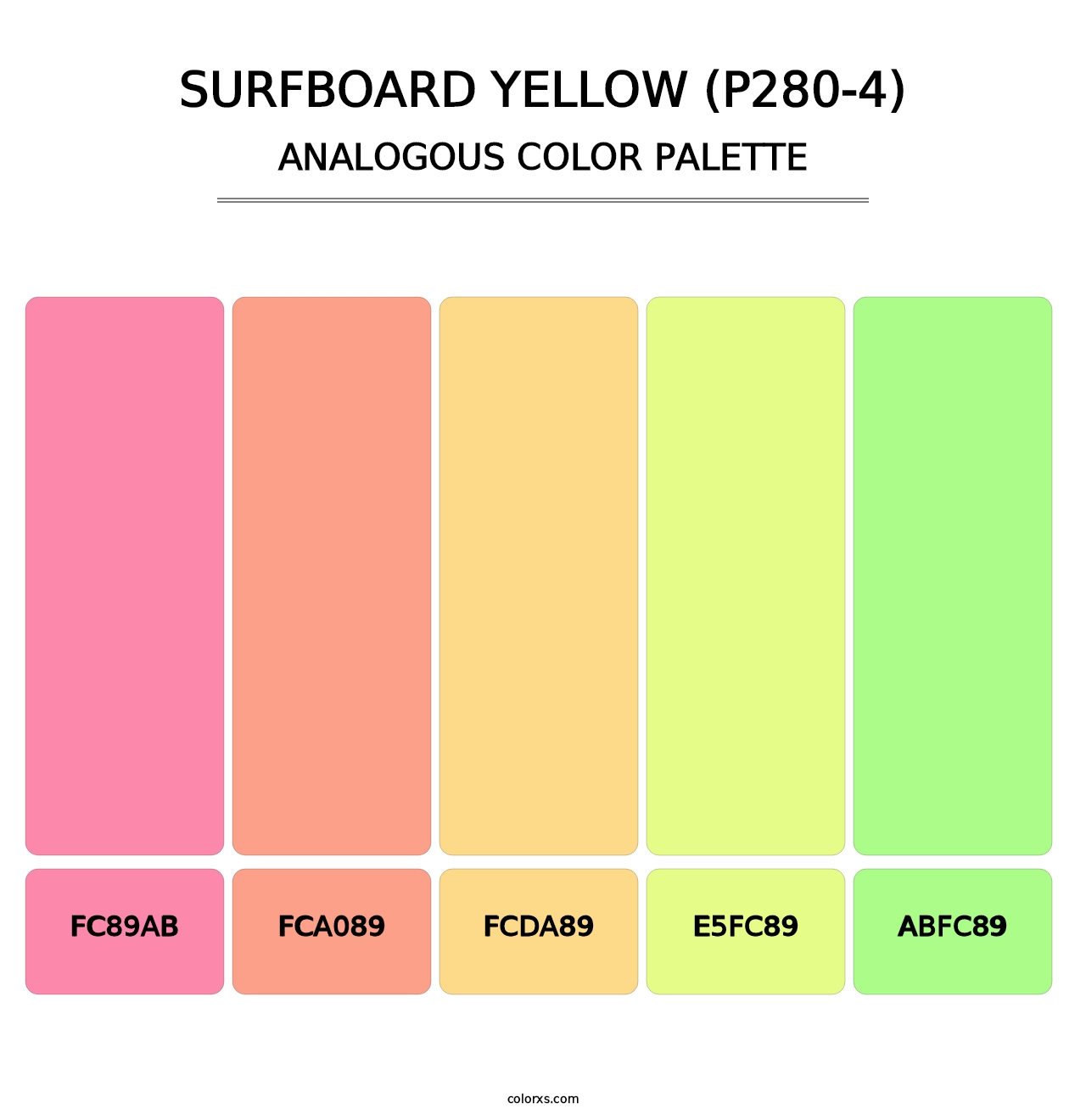 Surfboard Yellow (P280-4) - Analogous Color Palette