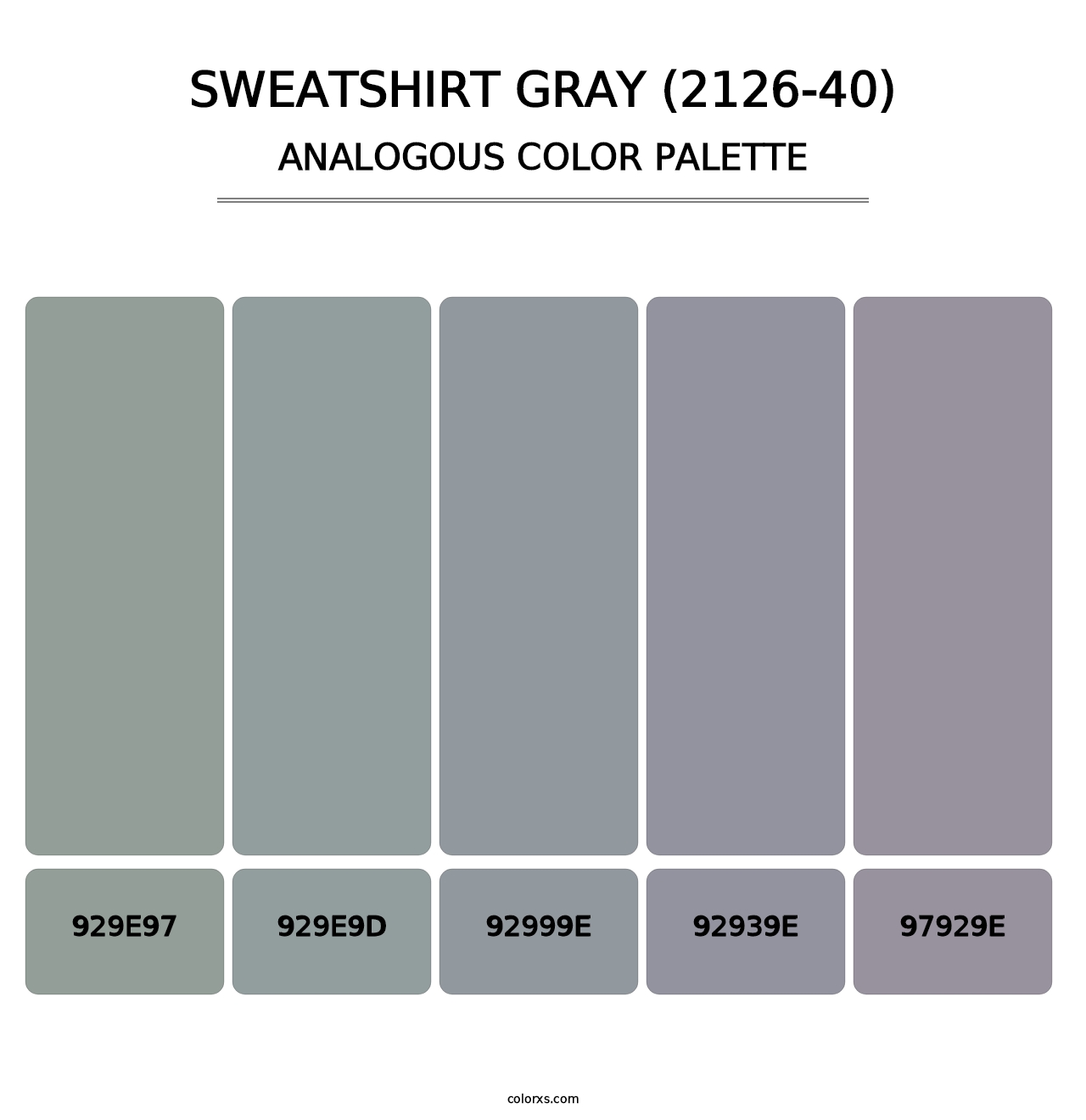 Sweatshirt Gray (2126-40) - Analogous Color Palette