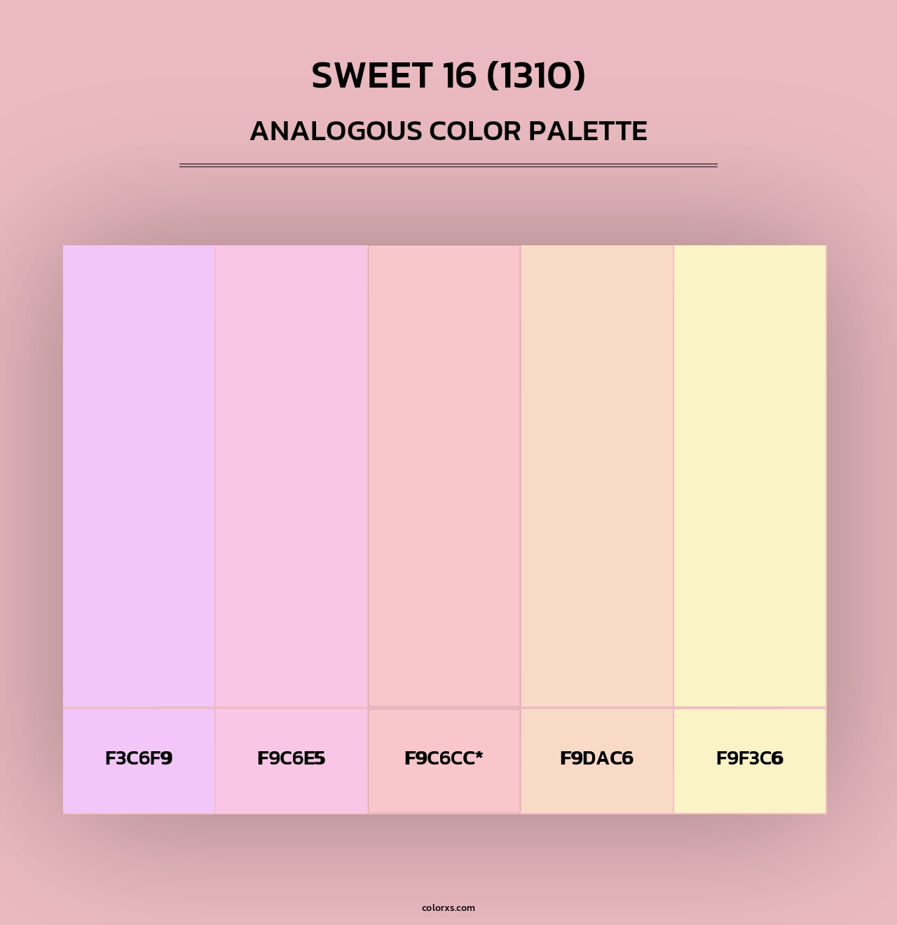 Sweet 16 (1310) - Analogous Color Palette