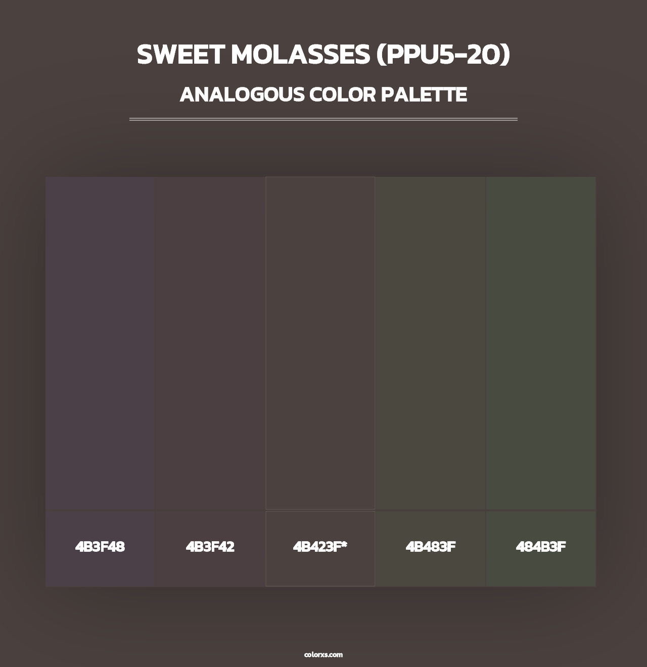 Sweet Molasses (PPU5-20) - Analogous Color Palette