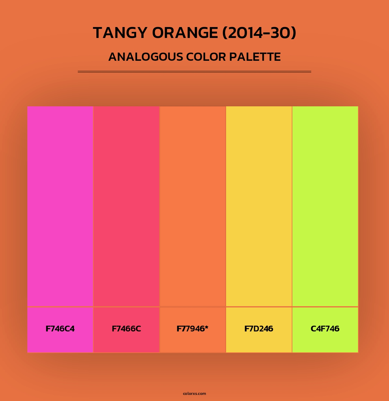 Tangy Orange (2014-30) - Analogous Color Palette