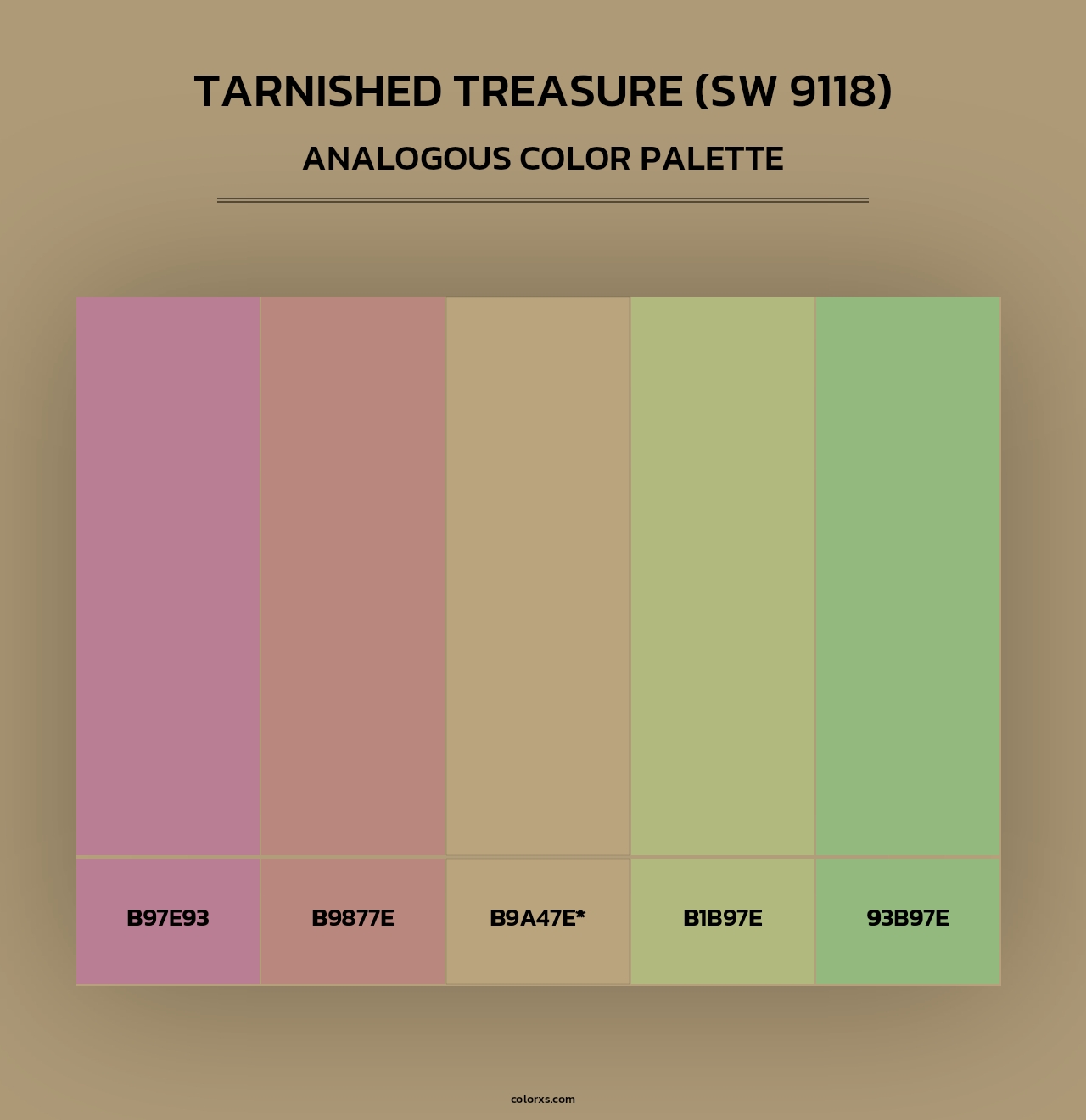 Tarnished Treasure (SW 9118) - Analogous Color Palette