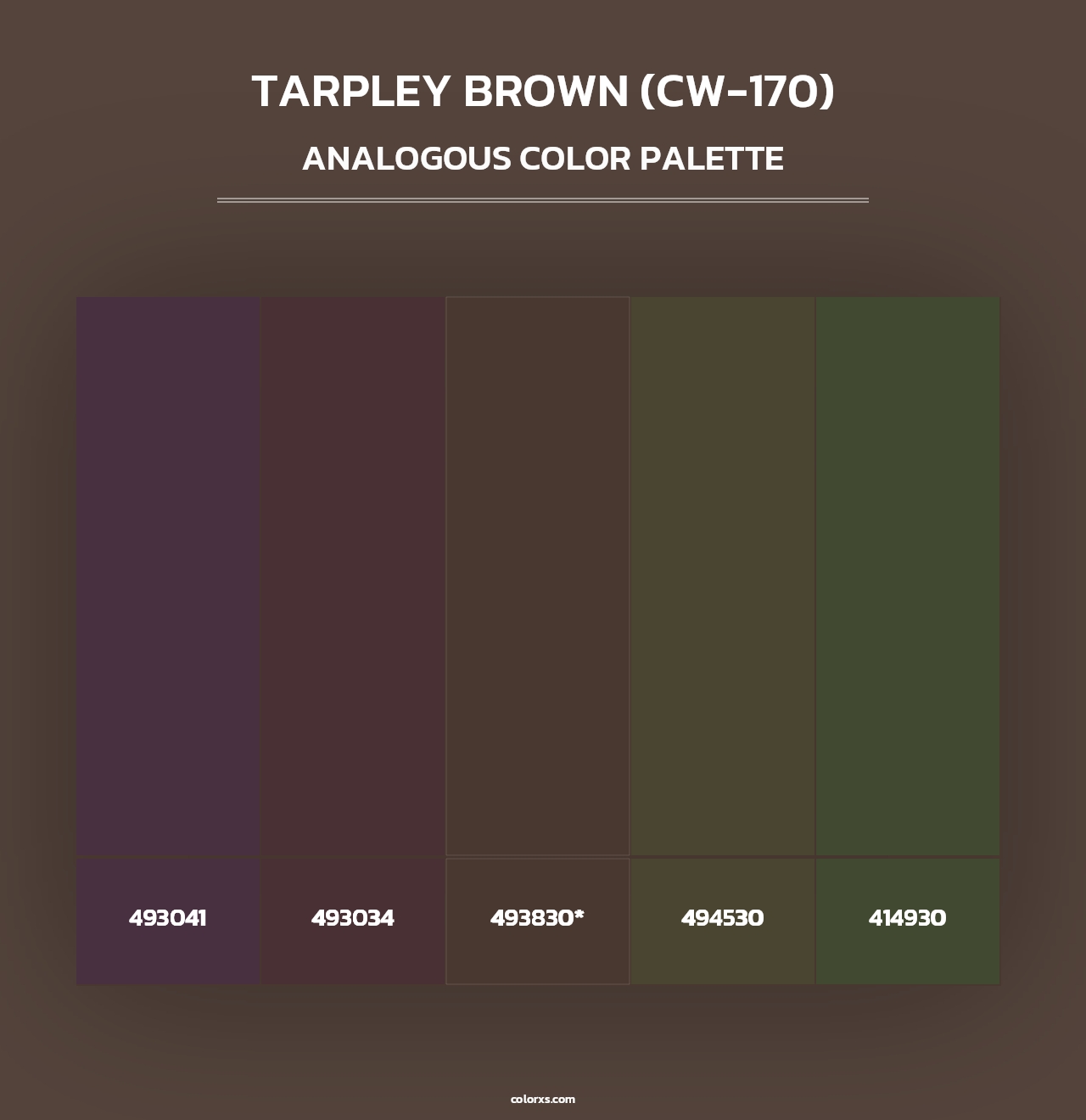 Tarpley Brown (CW-170) - Analogous Color Palette