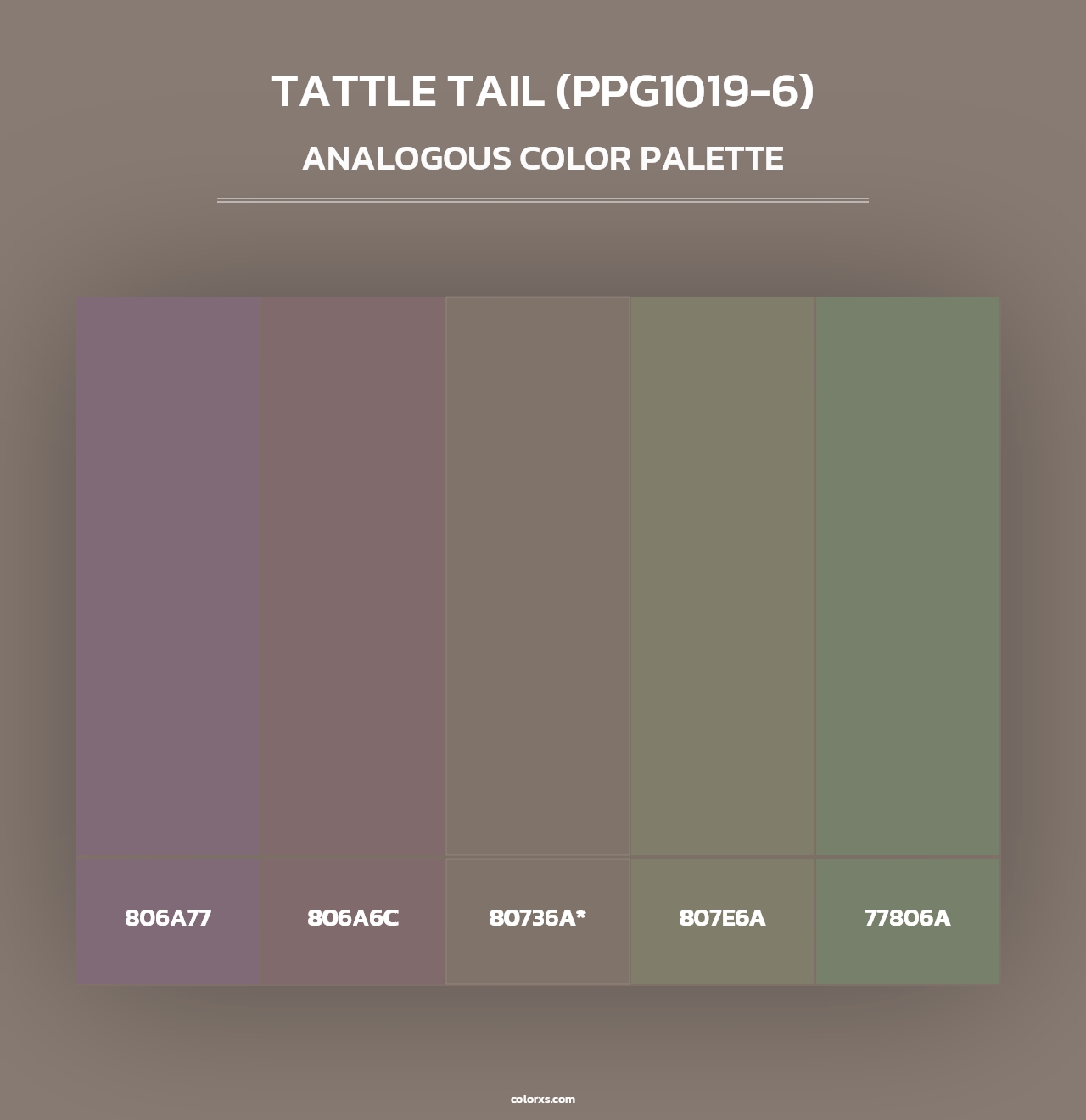 Tattle Tail (PPG1019-6) - Analogous Color Palette