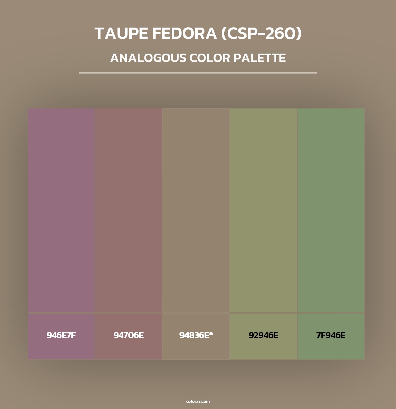 Taupe Fedora (CSP-260) - Analogous Color Palette