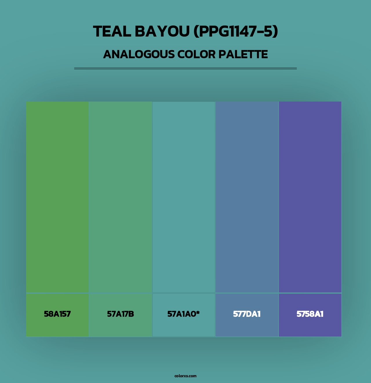 Teal Bayou (PPG1147-5) - Analogous Color Palette
