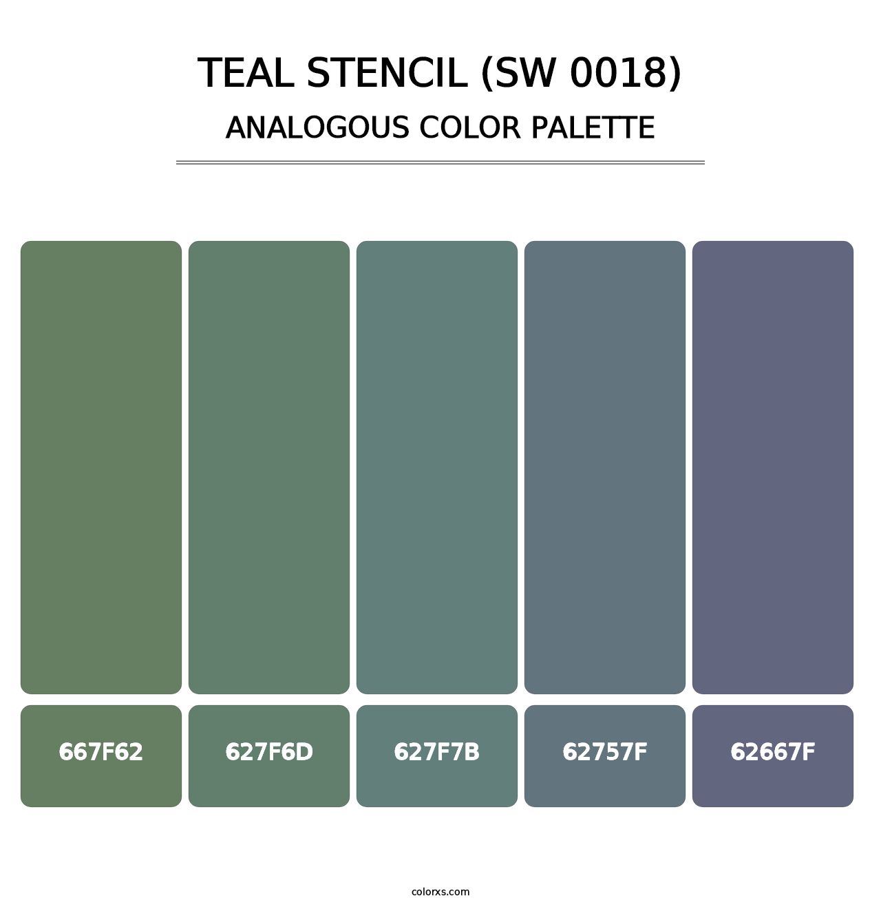 Teal Stencil (SW 0018) - Analogous Color Palette