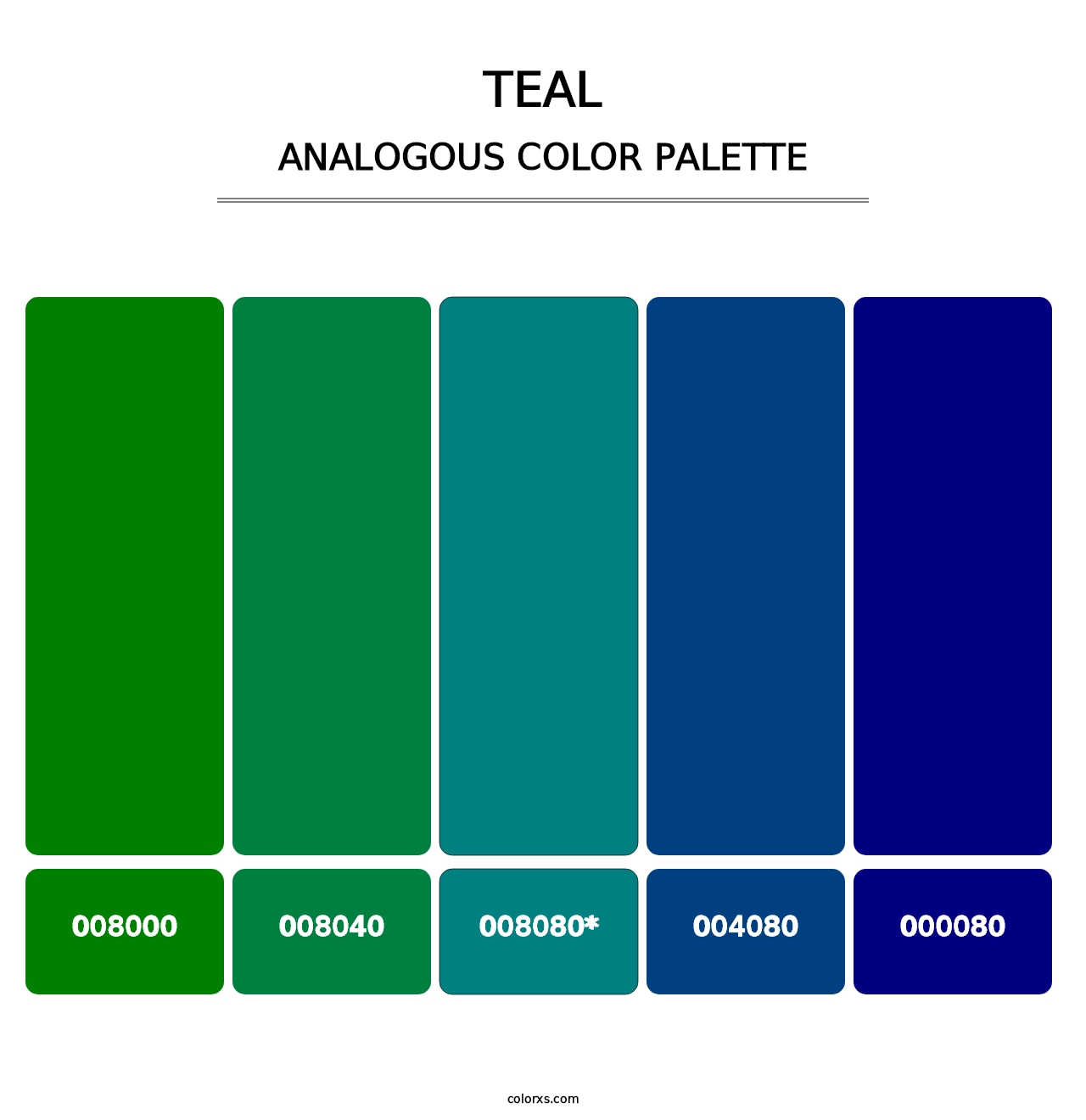Teal - Analogous Color Palette