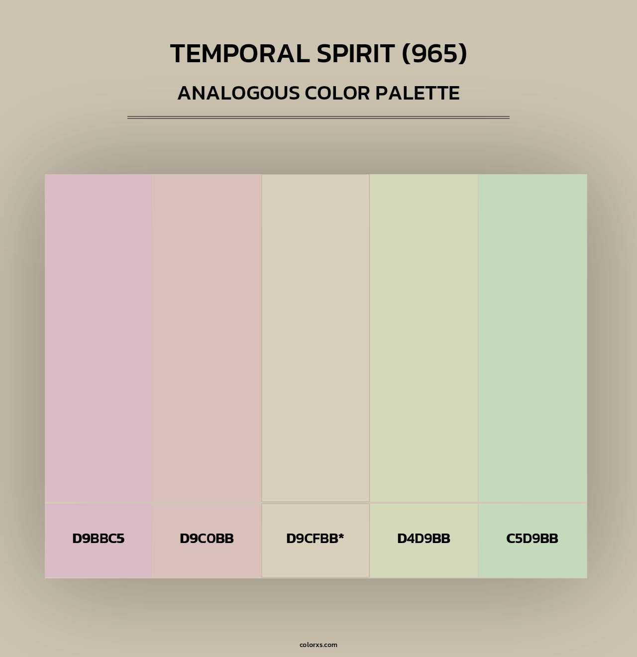 Temporal Spirit (965) - Analogous Color Palette
