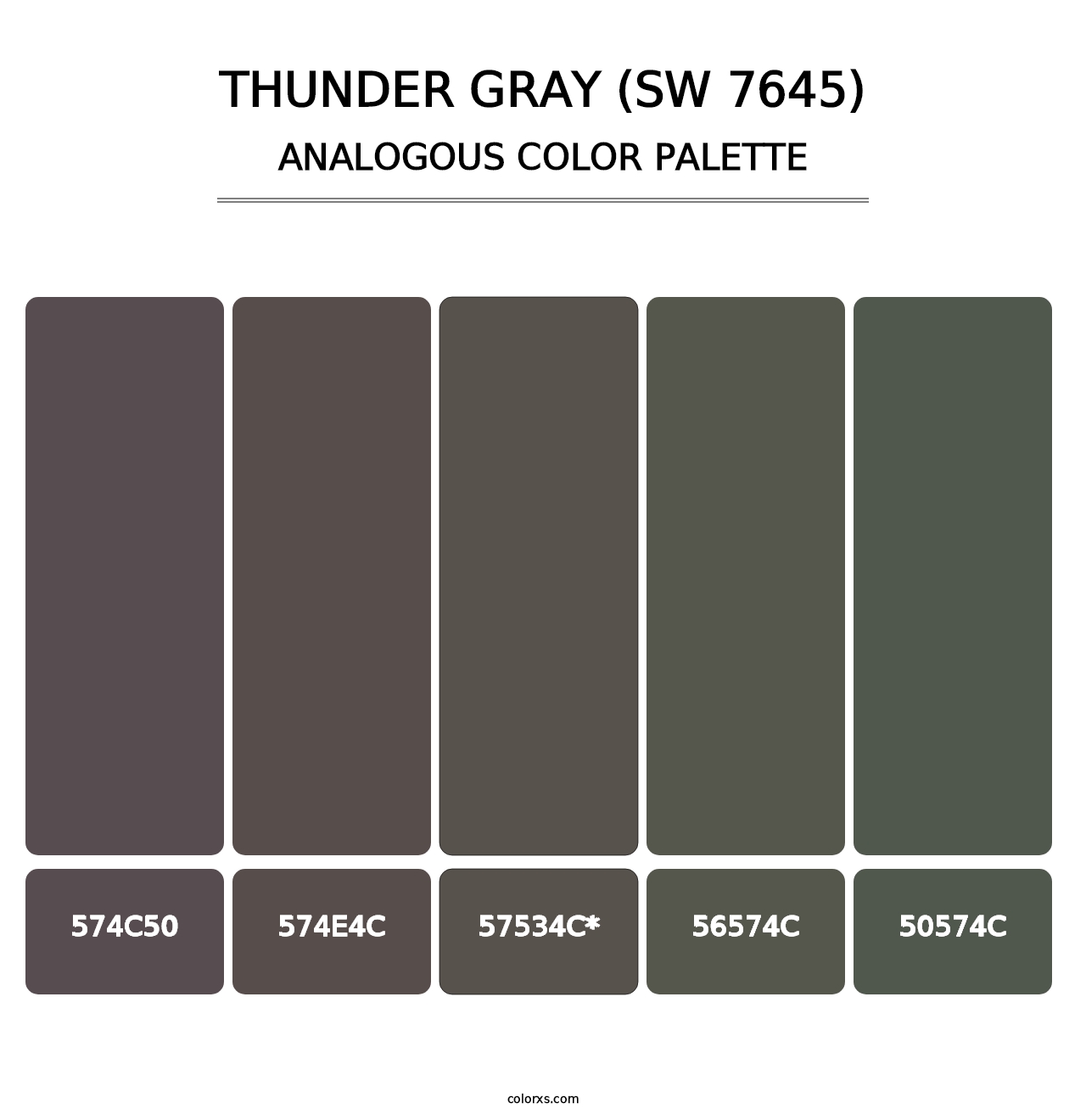 Thunder Gray (SW 7645) - Analogous Color Palette