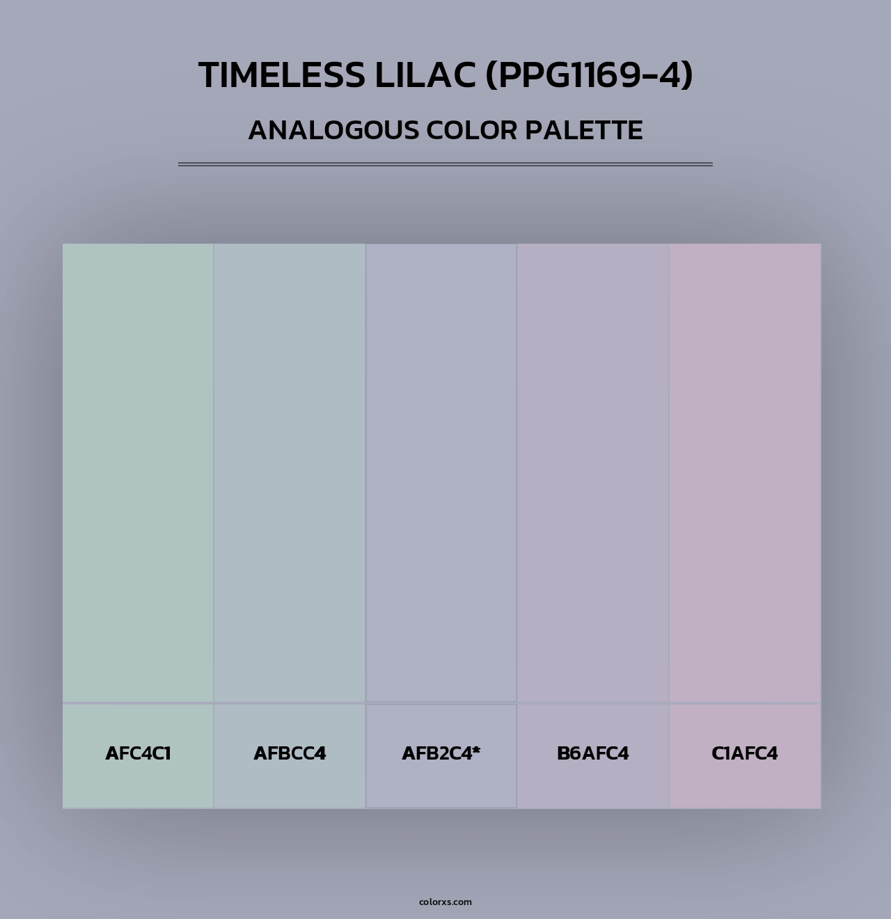 Timeless Lilac (PPG1169-4) - Analogous Color Palette